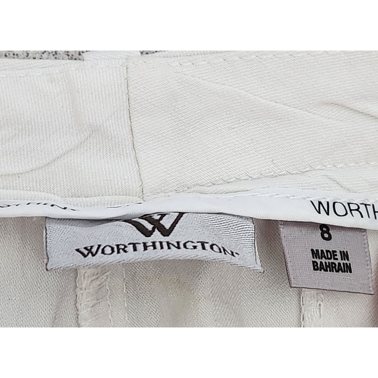Other Worthington White Flat Front Slashed Pockets Dress Pants 8 Size 32" / US 10 / IT 46 - 4 Thumbnail