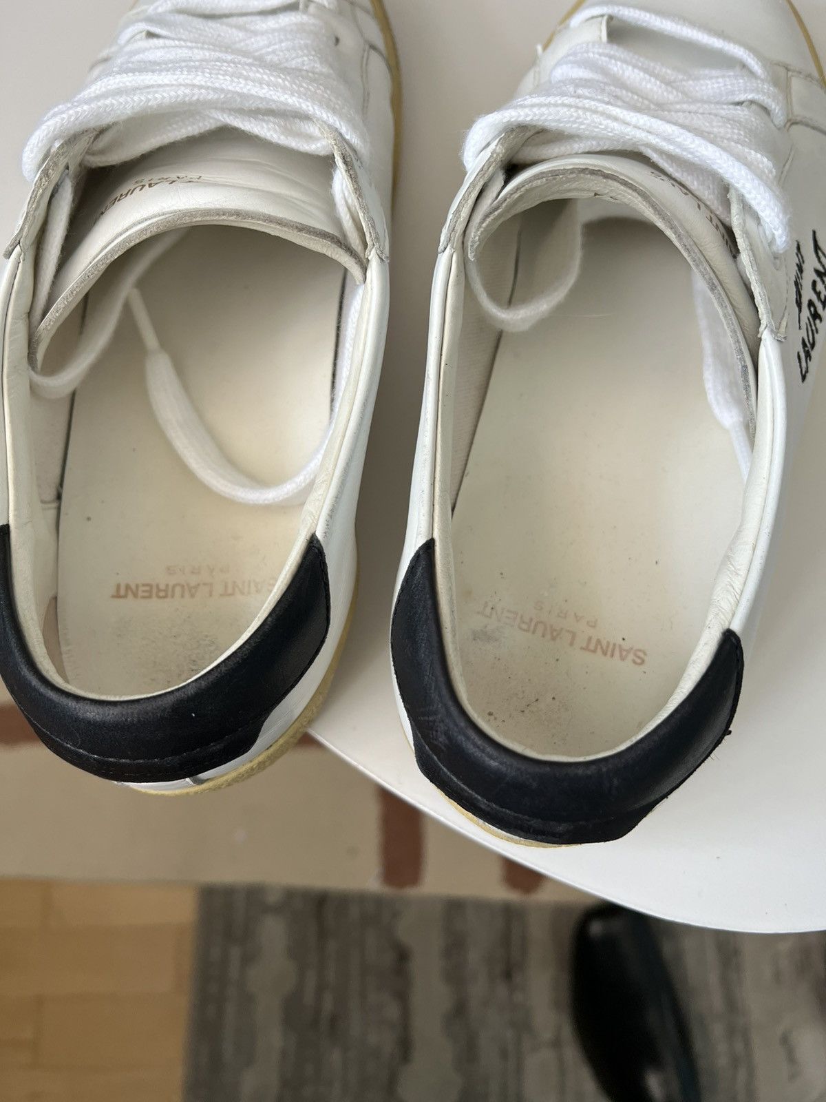 Saint Laurent Paris Saint laurent low top sneakers shoes leather luxury Size US 6.5 / EU 39-40 - 9 Thumbnail