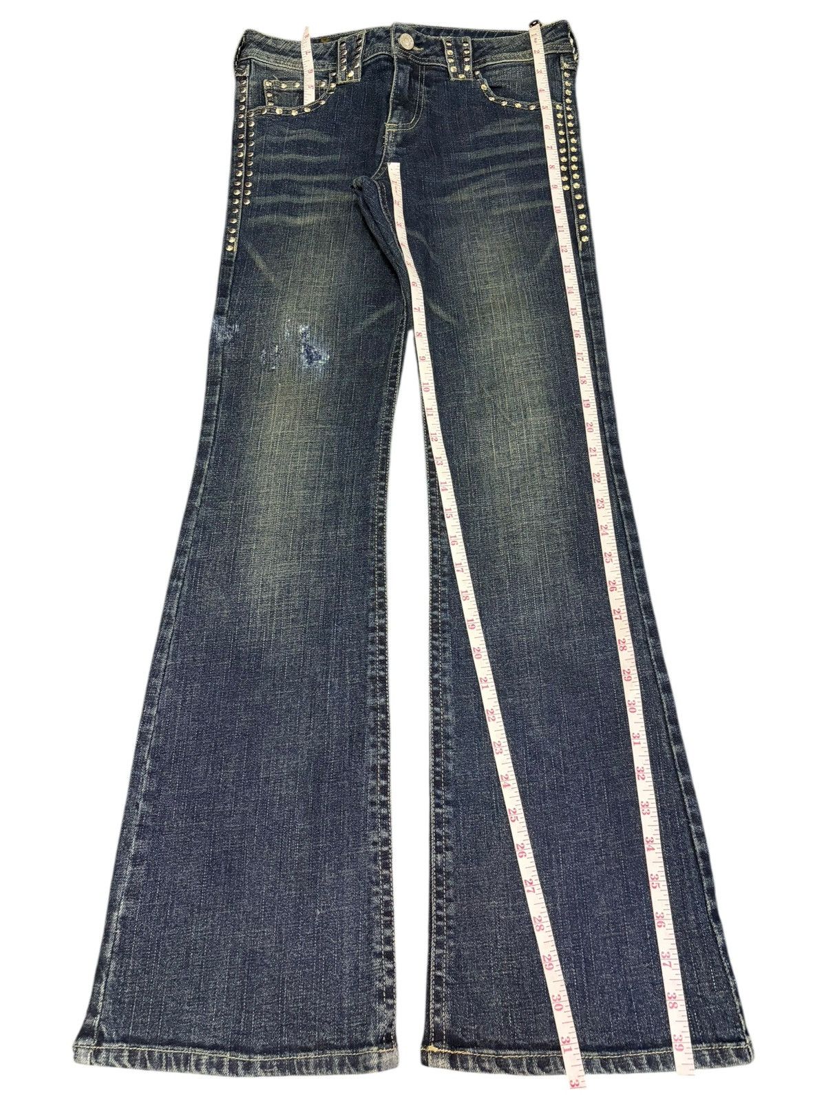 Hysteric Glamour Vintage Japanese Brand Distress Low Rise Flare Jeans Size 28" / US 6 / IT 42 - 7 Thumbnail