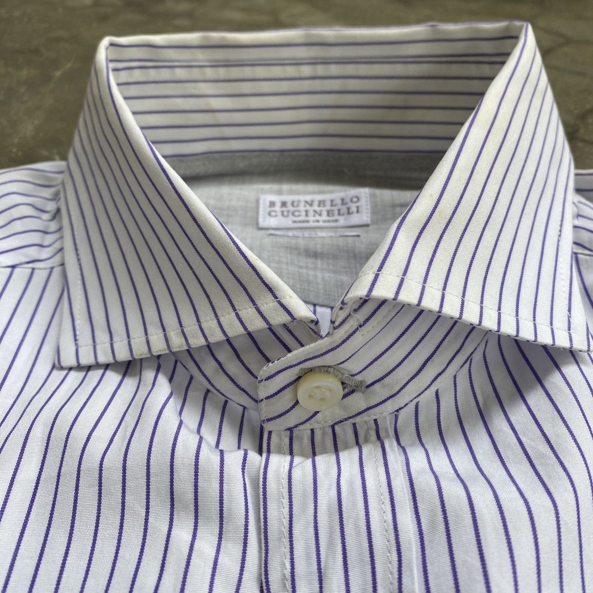 Brunello Cucinelli Brunello Cucinelli Stripe Button Ups Shirt Size US L / EU 52-54 / 3 - 5 Thumbnail