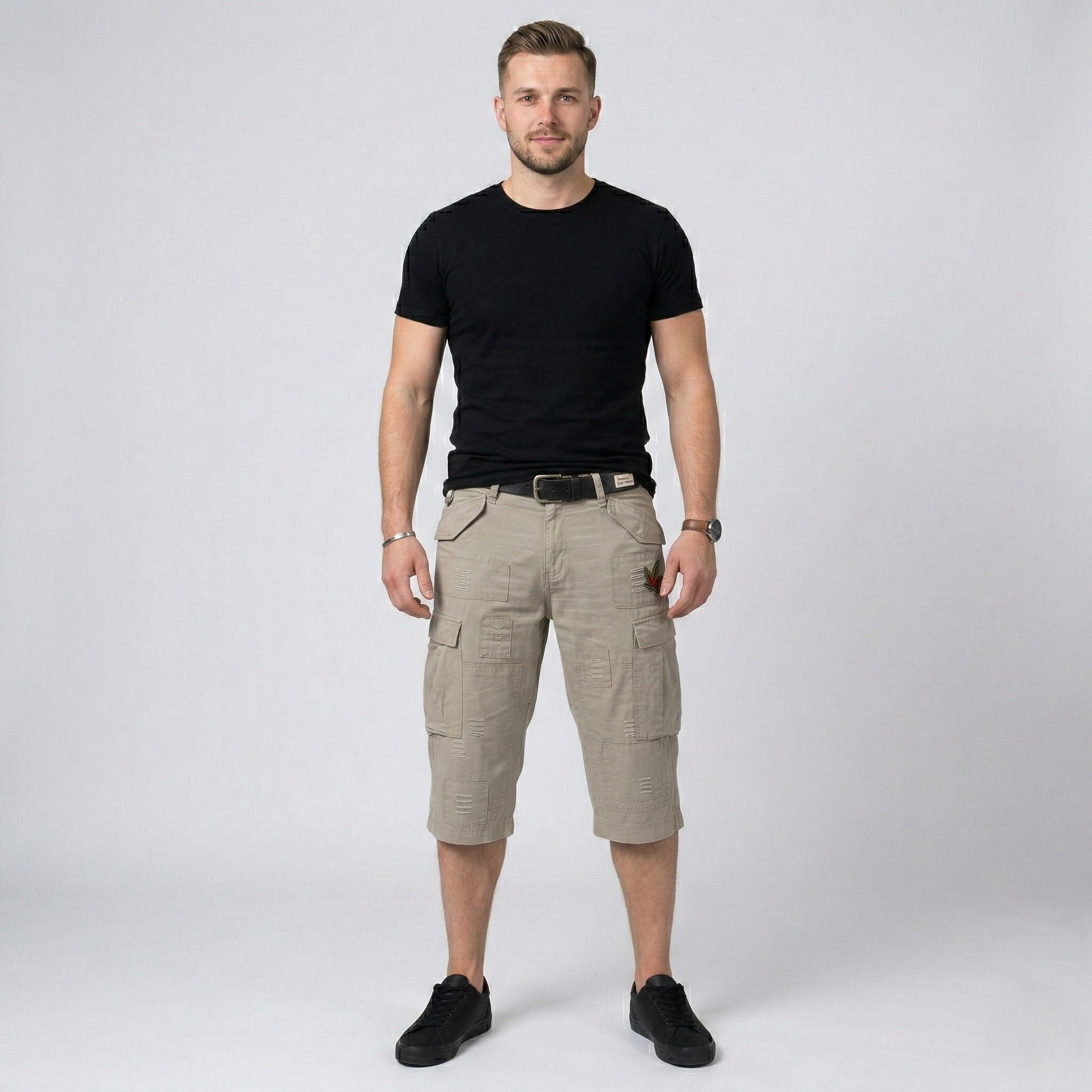 Vintage Plusminus By Chiemsee Men XL Shorts Beige Cotton Cargo 3888 Size US 40 / EU 56 - 1 Thumbnail