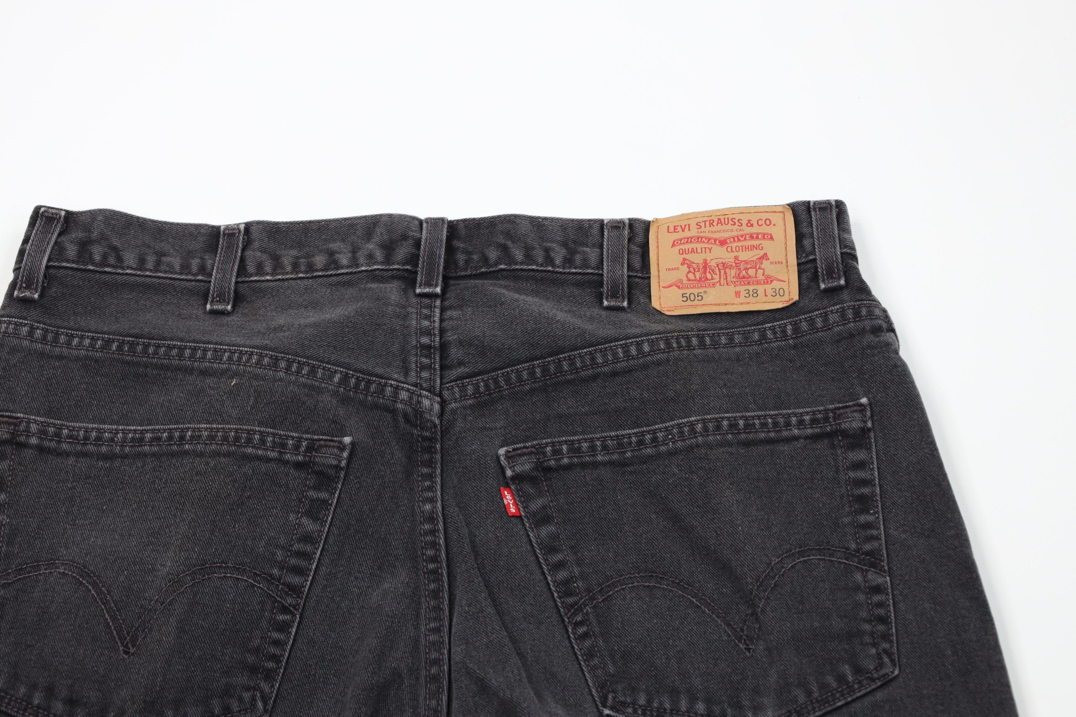 Levi's Vintage Y2K 2003 Levis 505 Regular Straight Leg Jeans Black Size US 38 / EU 54 - 10 Thumbnail