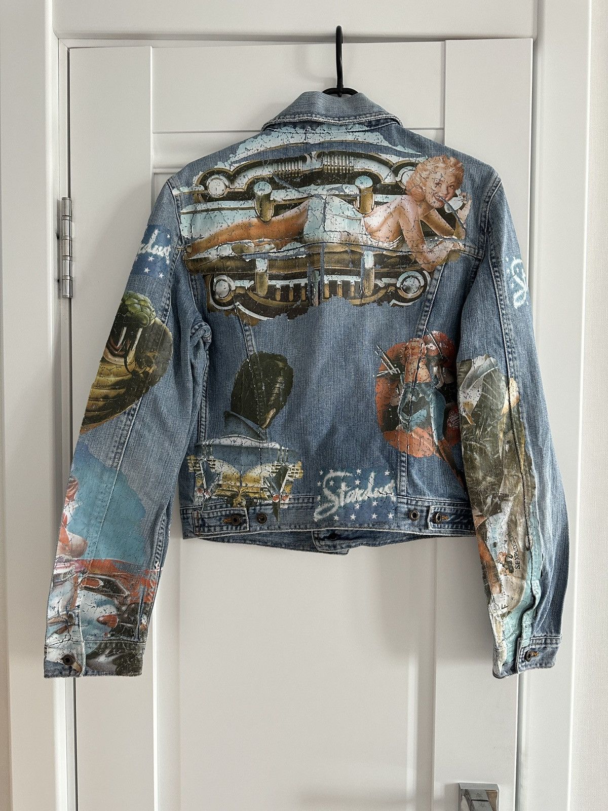 Dolce & Gabbana Vintage Dolce & Gabbana Pin Up Girls Retro Car Denim Jacket Size L / US 10 / IT 46 - 14 Thumbnail