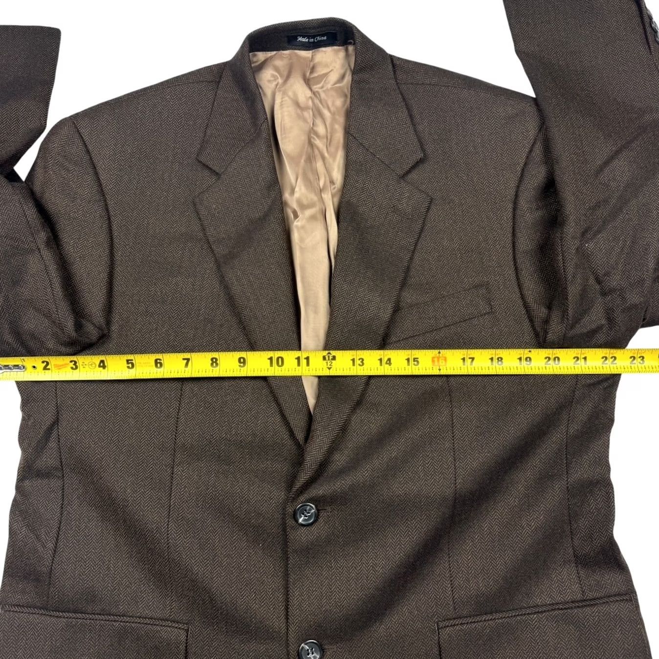 Ralph Lauren Ralph Lauren Blazer Men's Brown Herringbone Wool 2-Button 42R Size 42R - 7 Thumbnail