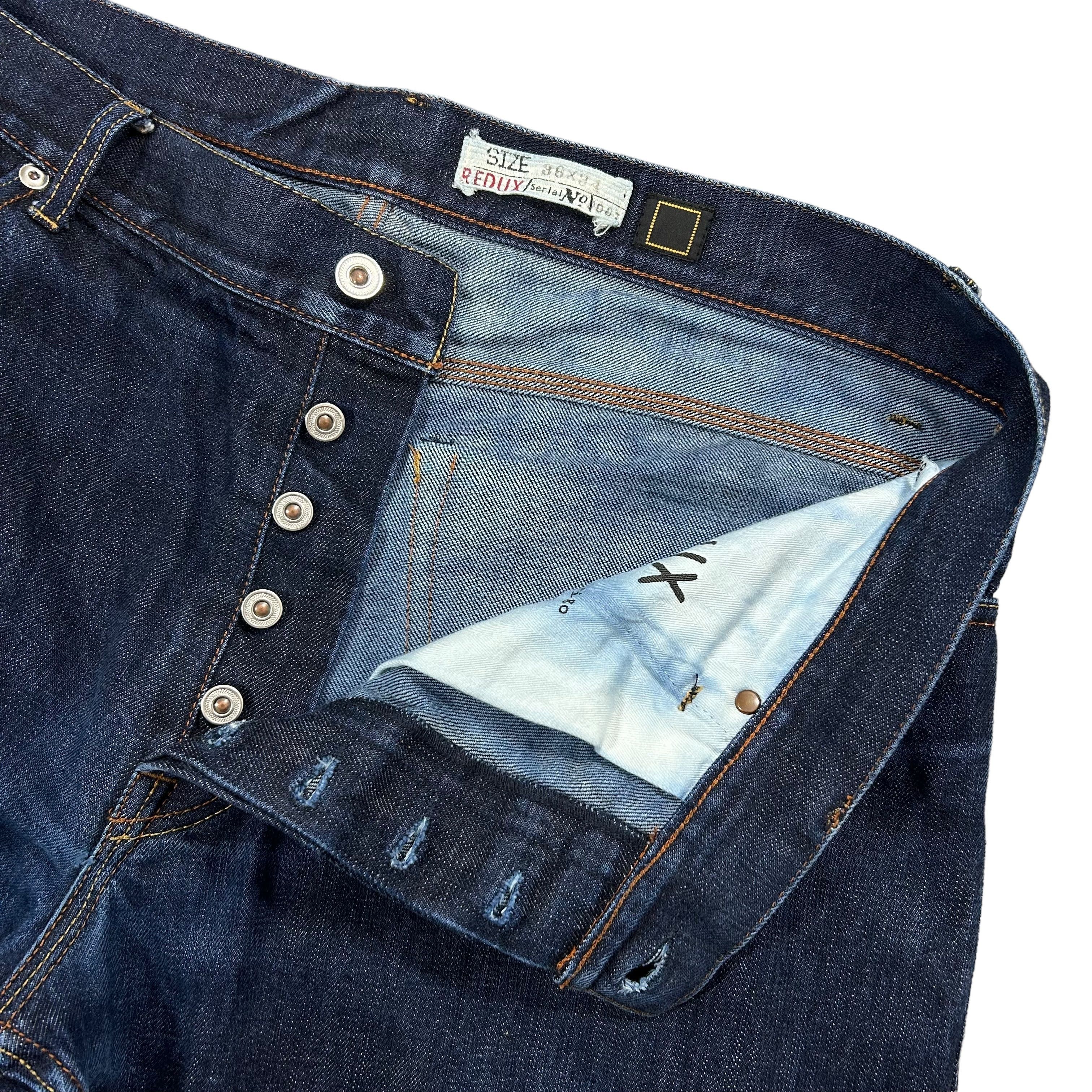 Japanese Brand × Vintage Redux Selvedge Raw Indigo Japanese Denim Regular W36L34 Size US 36 / EU 52 - 5 Thumbnail