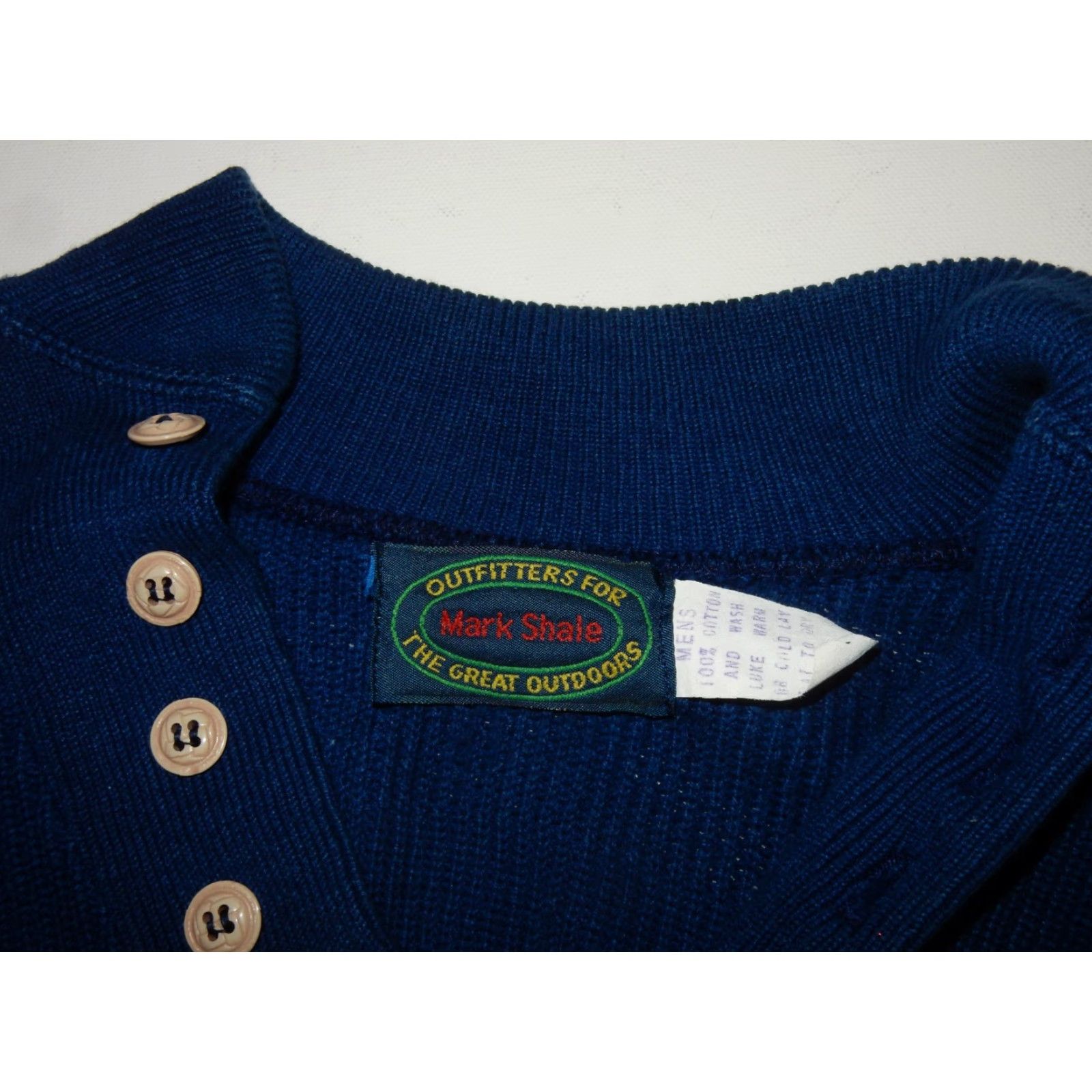 Vintage VINTAGE Mark Shale Men's Sweater Pullover Size M Blue Cotton 80s 90s Classic Casual Size US M / EU 48-50 / 2 - 3 Thumbnail
