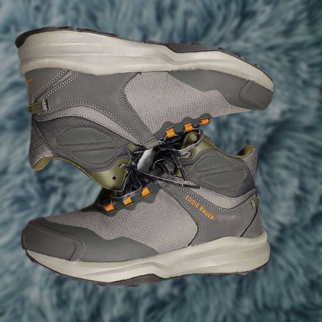 Eddie Bauer Eddie Bauer 8 Gray Leather Lace Up Boots Chunky  display picture 1