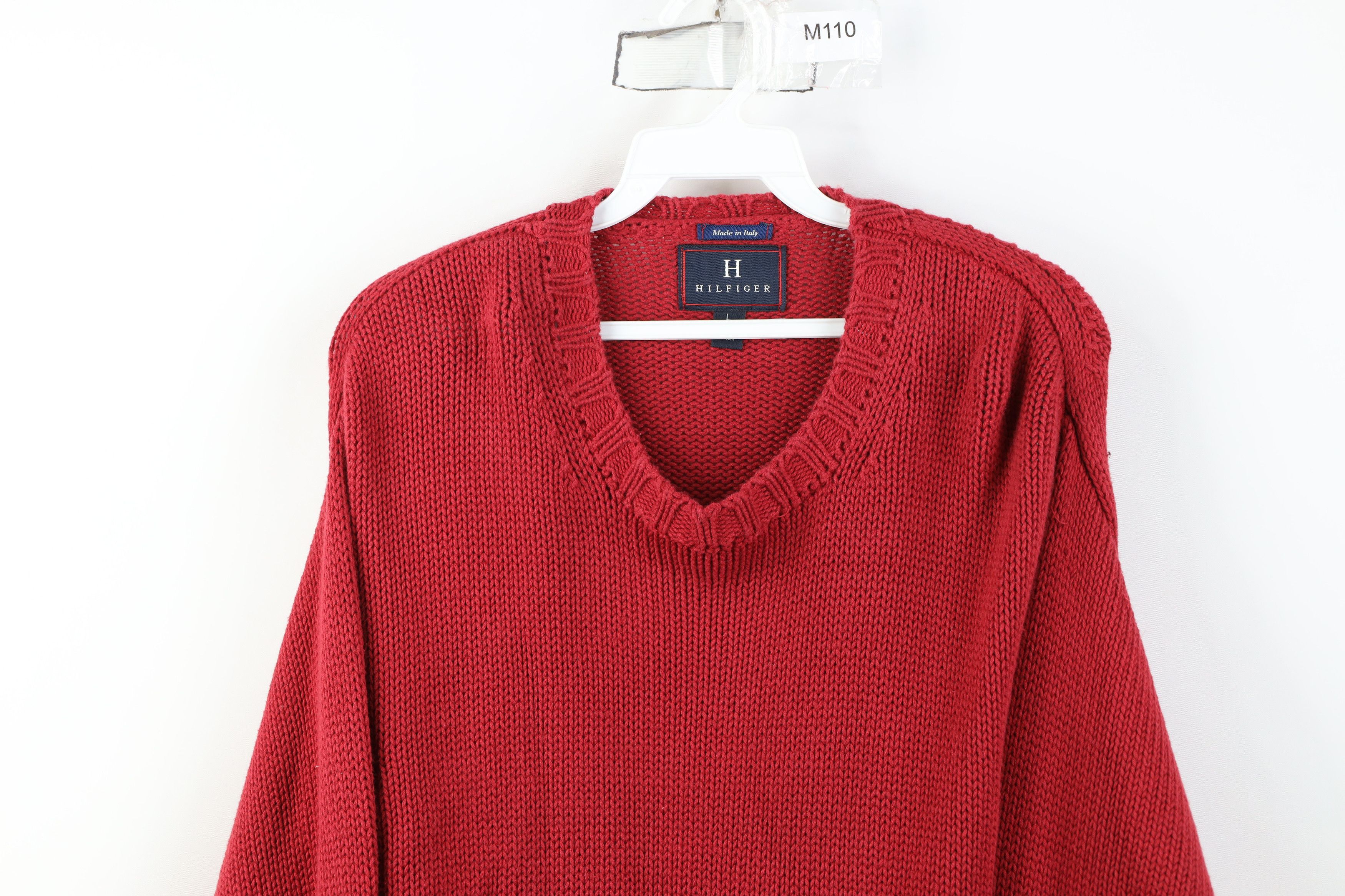 Tommy Hilfiger Vintage 90s Y2K Tommy Hilfiger Cotton Ribbed Knit Sweater Size US L / EU 52-54 / 3 - 2 Thumbnail