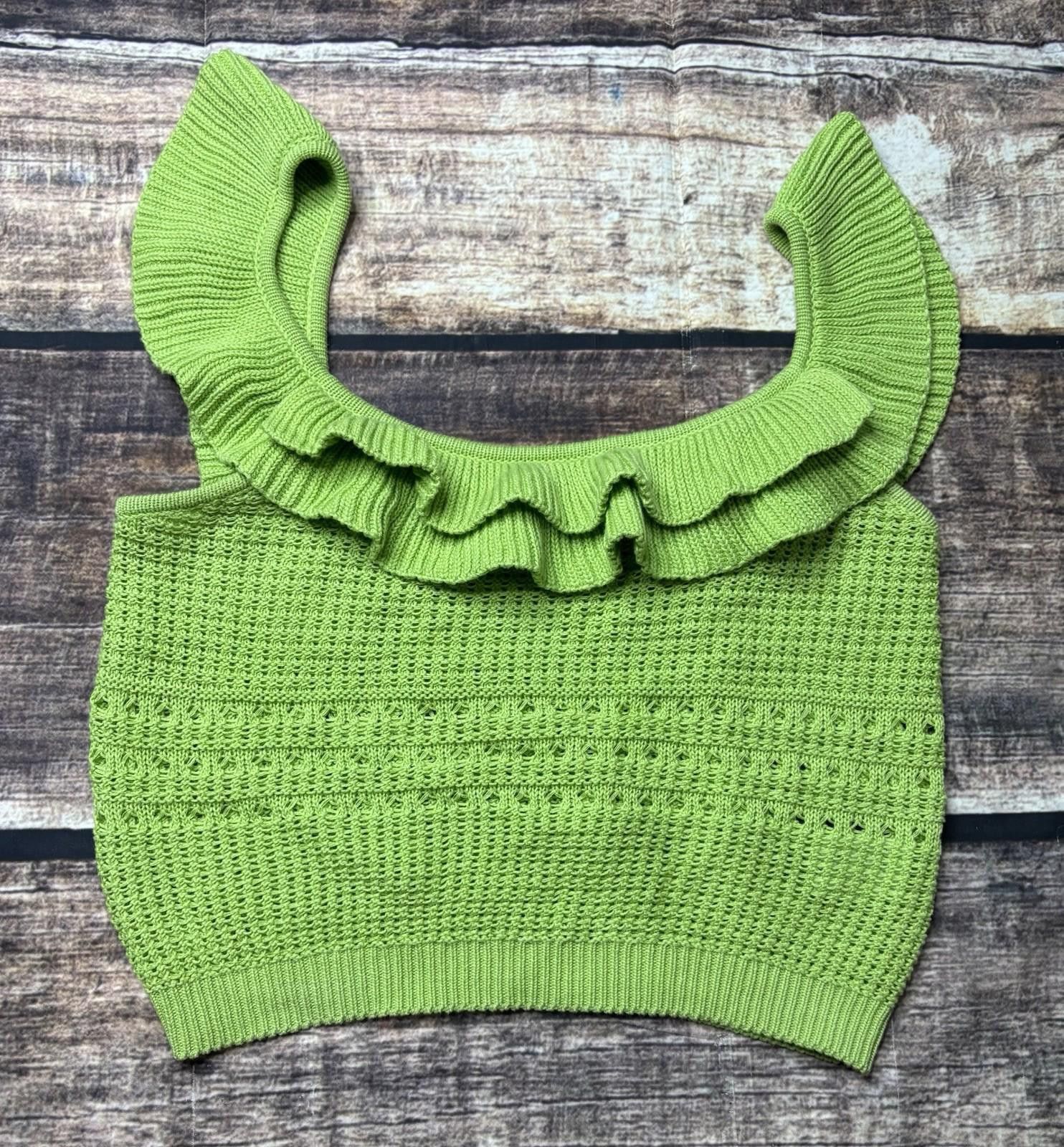 Luchiano Visconti Anthropologie Lush Crop Top Womens S Off the Shoulders Knit Size S / US 4 / IT 40 - 1 Thumbnail
