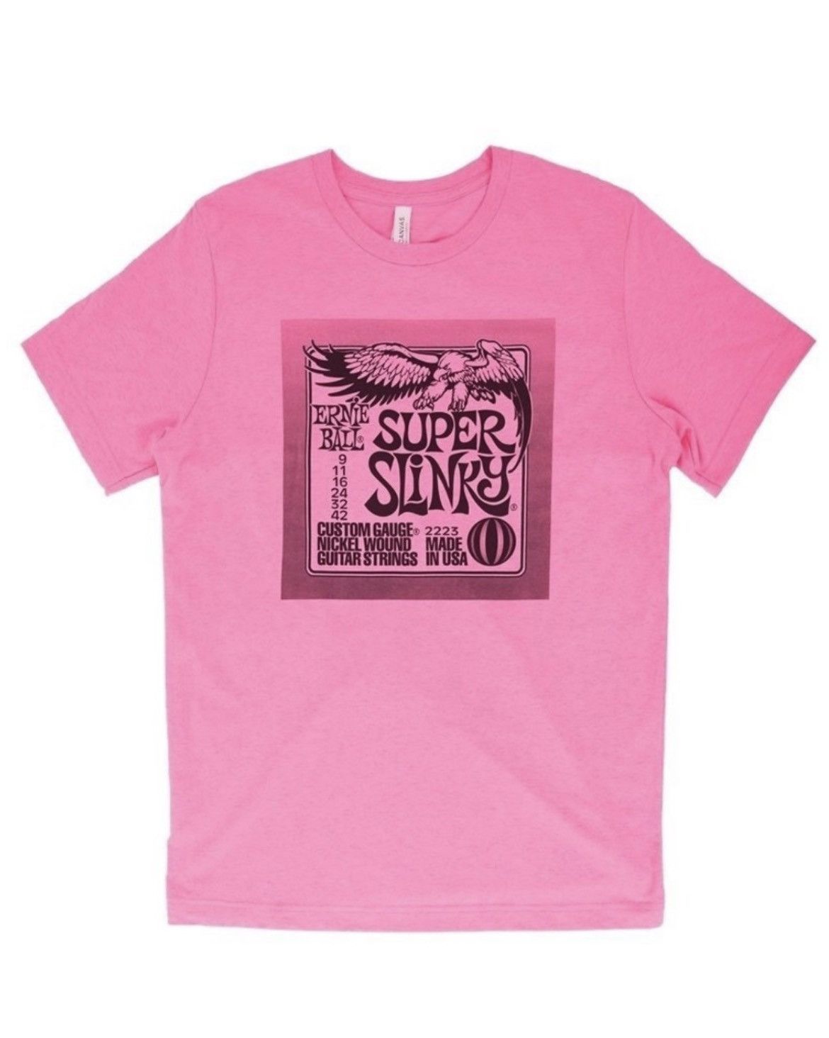Gildan Pink Ernie Ball Super Slinky Promo T-Shirt Size Large Size US L / EU 52-54 / 3 - 1 Thumbnail