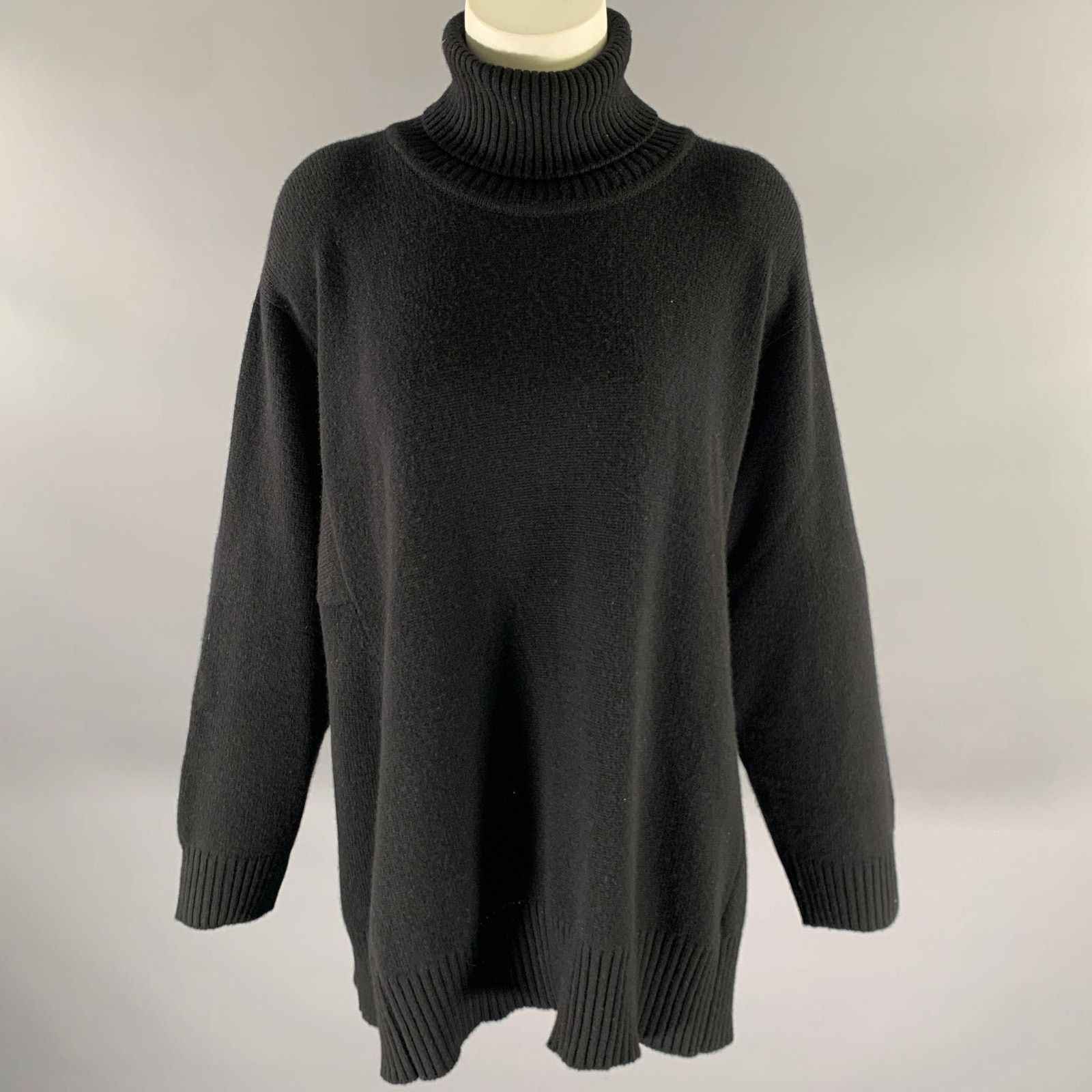 eskandar ESKANDAR Size M Black Cashmere Oversized Turtleneck Sweater Size ONE SIZE - 1 Thumbnail