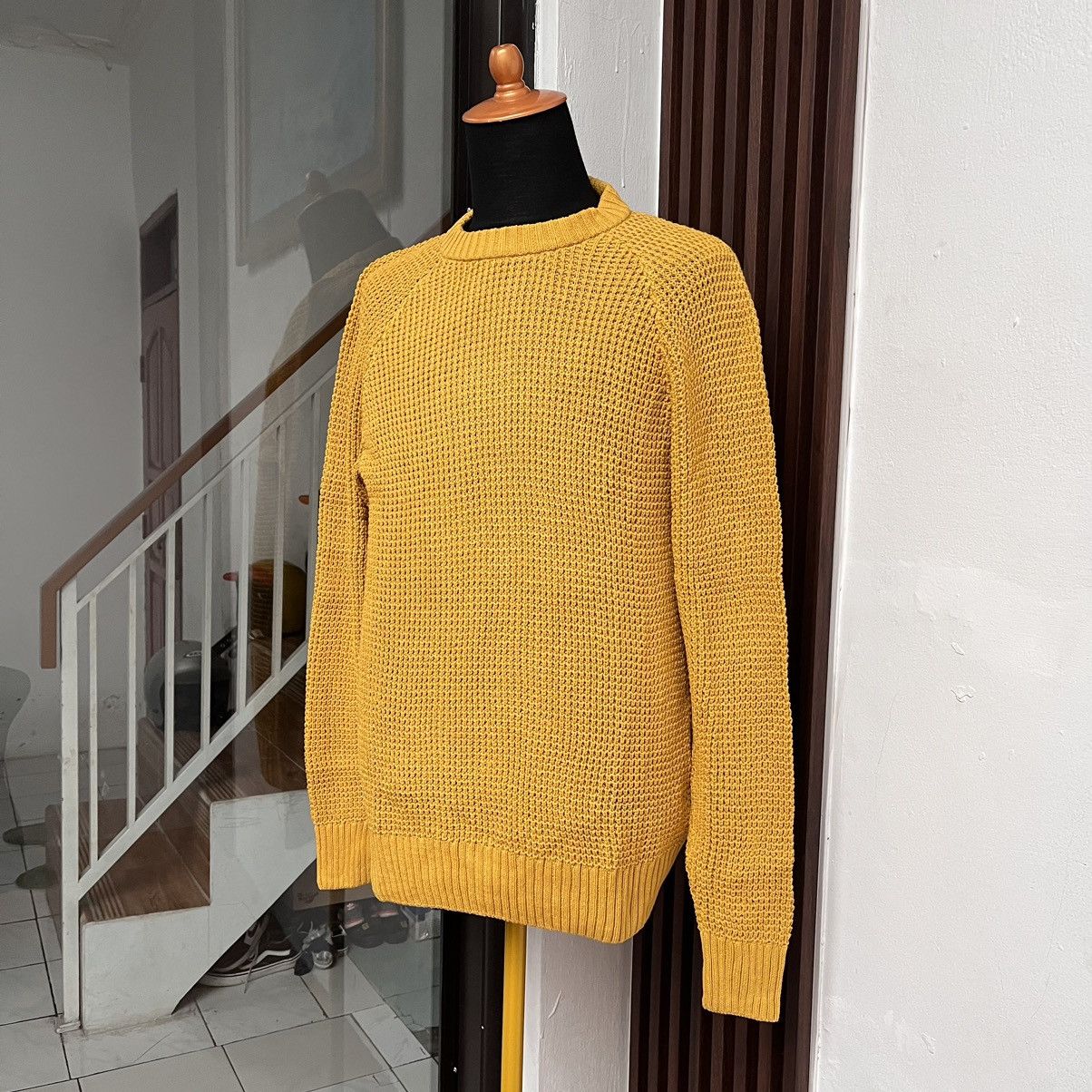 AMI Sweatshirt Men Ami Alexandre Mattiussi Mustard Yellow Size US L / EU 52-54 / 3 - 3 Thumbnail