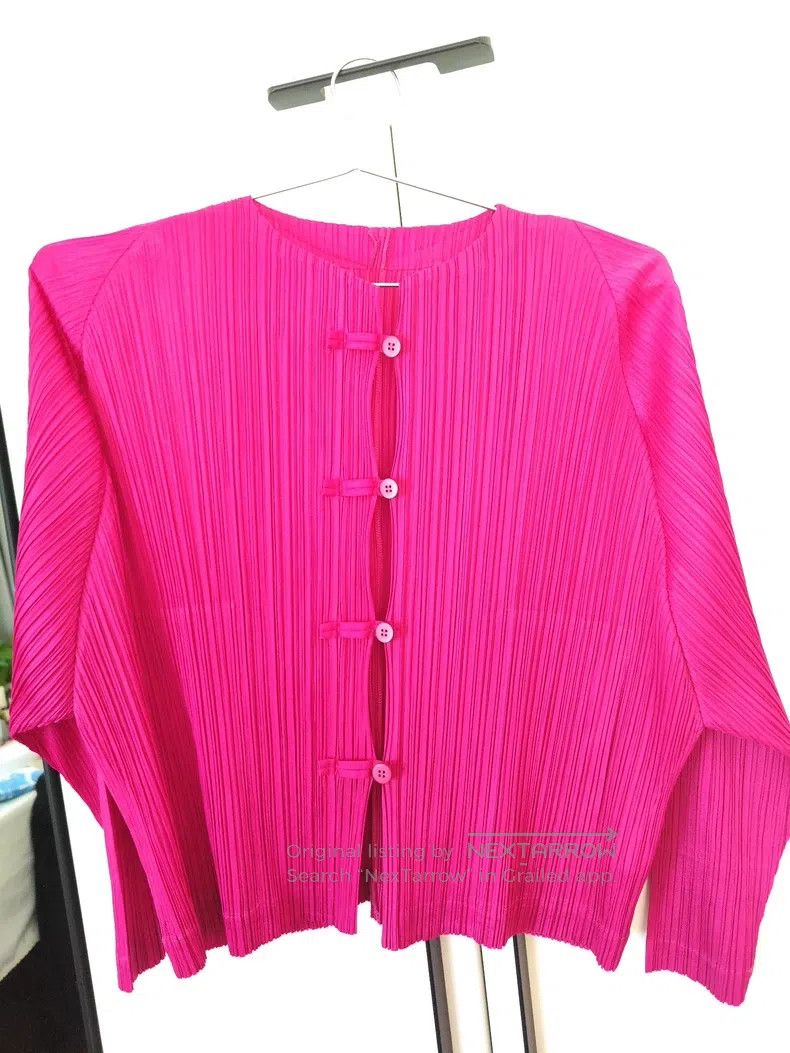 Issey Miyake Issey Miyake Fuchsia Chinese Frog Button Jacket Size L / US 10 / IT 46 - 1 Thumbnail