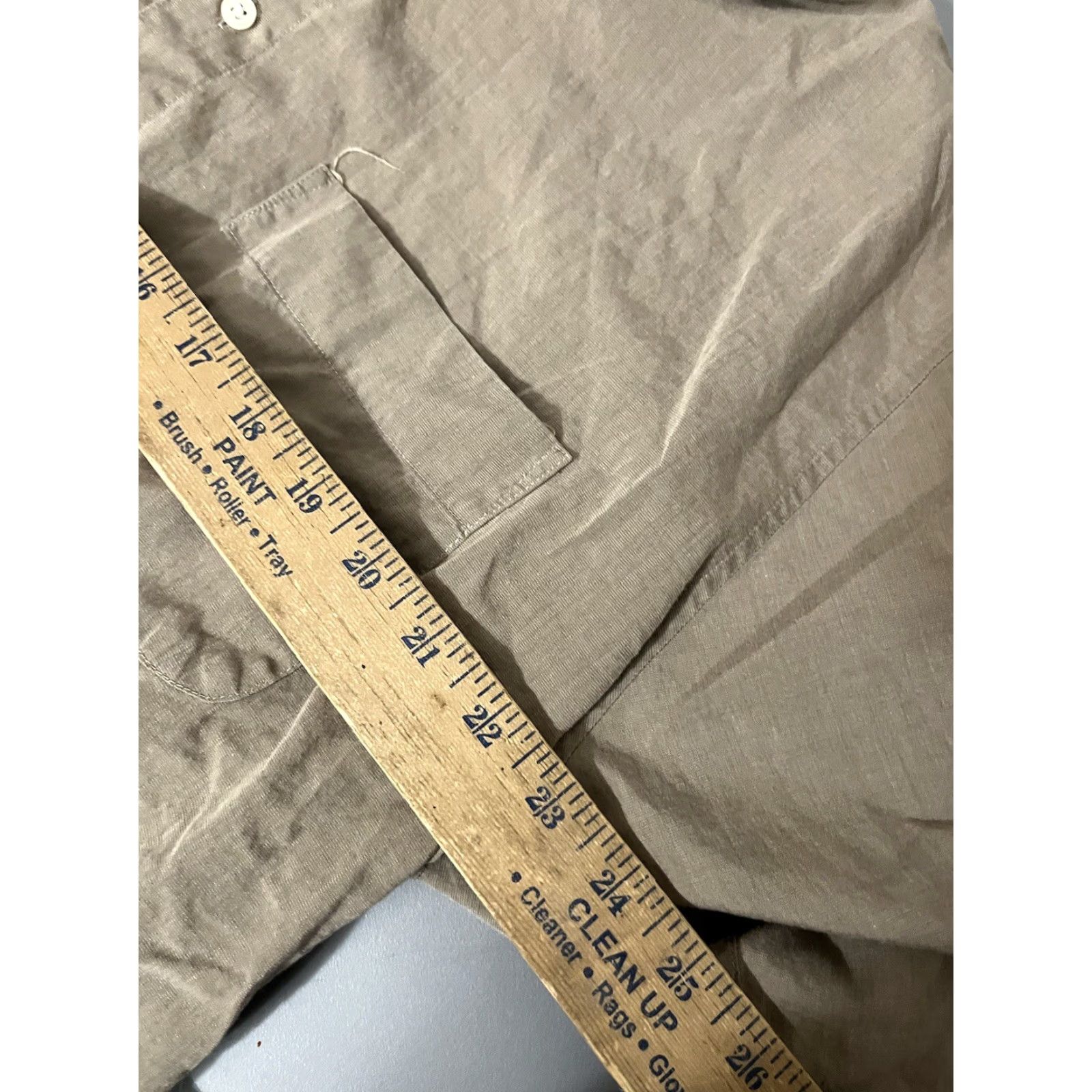 Perry Ellis PERRY ELLIS Portfolio Button-Down Shirt Men 17 Slim Fit Brown Beige Cotton Spandex Solid Casual Business 17 Mens Size US XL / EU 56 / 4 - 5 Thumbnail