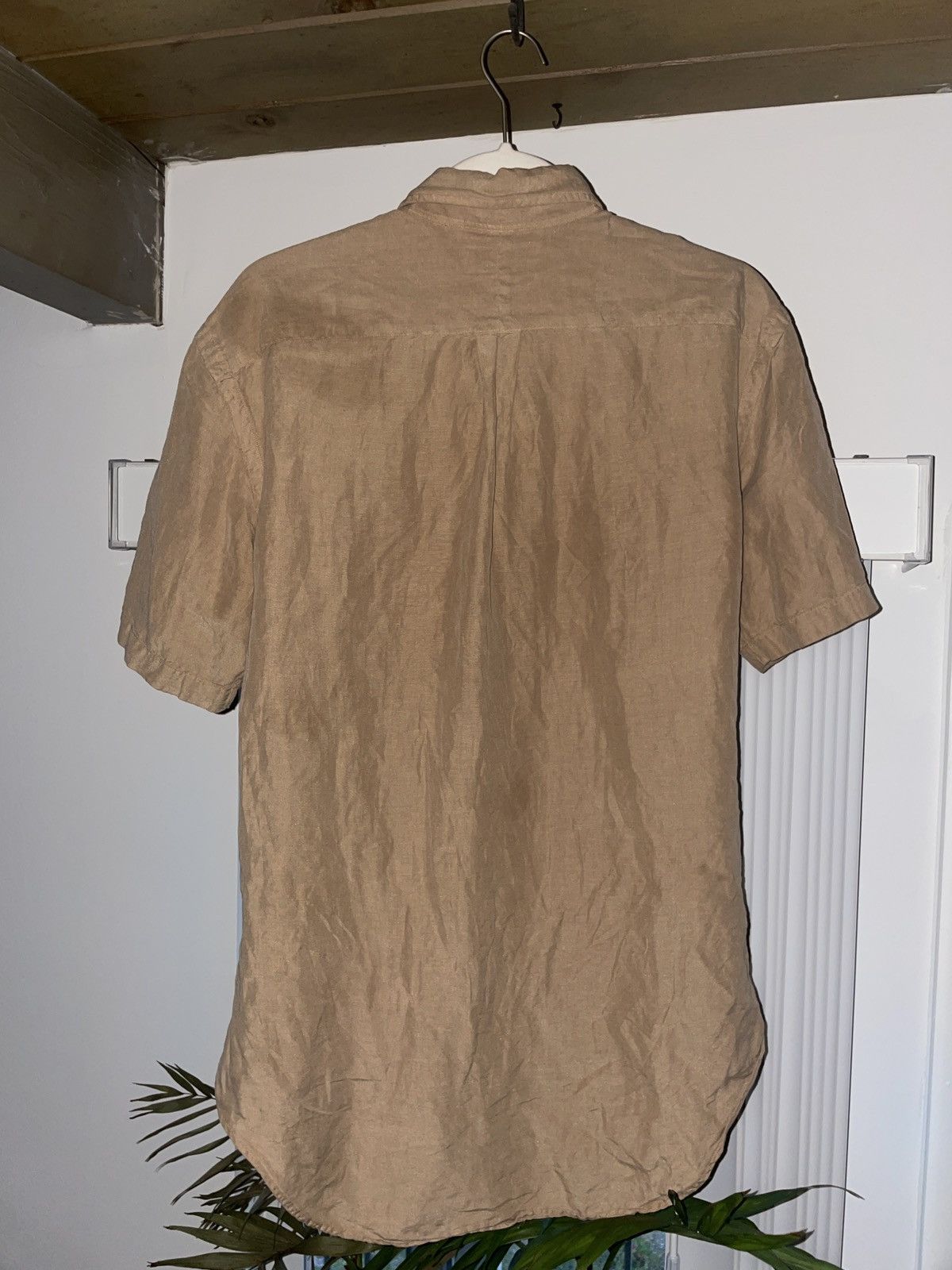 Ralph Lauren Linen Silk blend short sleeved button down shirt tan Size US S / EU 44-46 / 1 - 2 Thumbnail