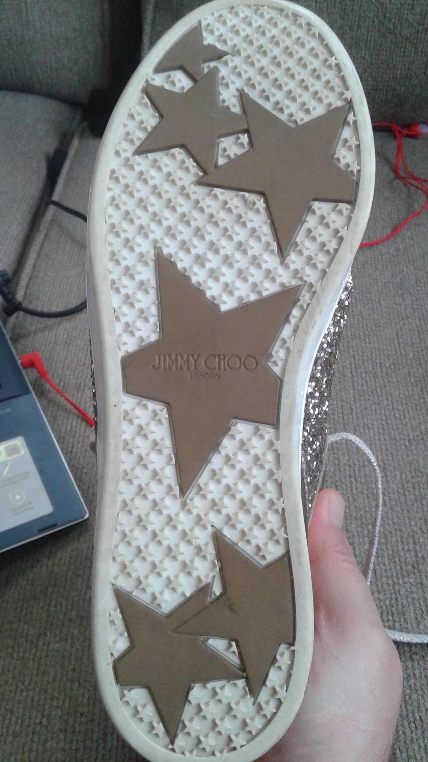 Jimmy Choo JIMMY CHOO WOMEN SNEAKERS GLITER Size US 7 / IT 37 - 9 Thumbnail