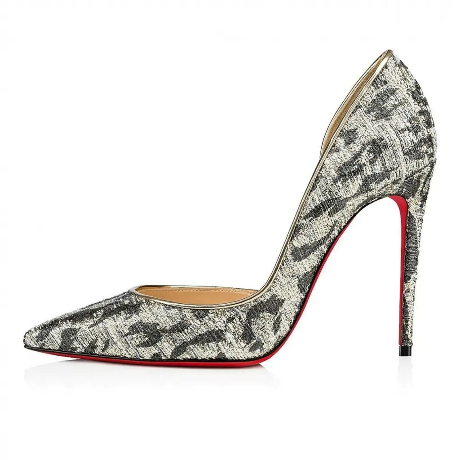 Christian Louboutin Christian Louboutin Iriza 100 Silver Black Gold Lurex Gigi Size US 6 / IT 36 - 3 Thumbnail
