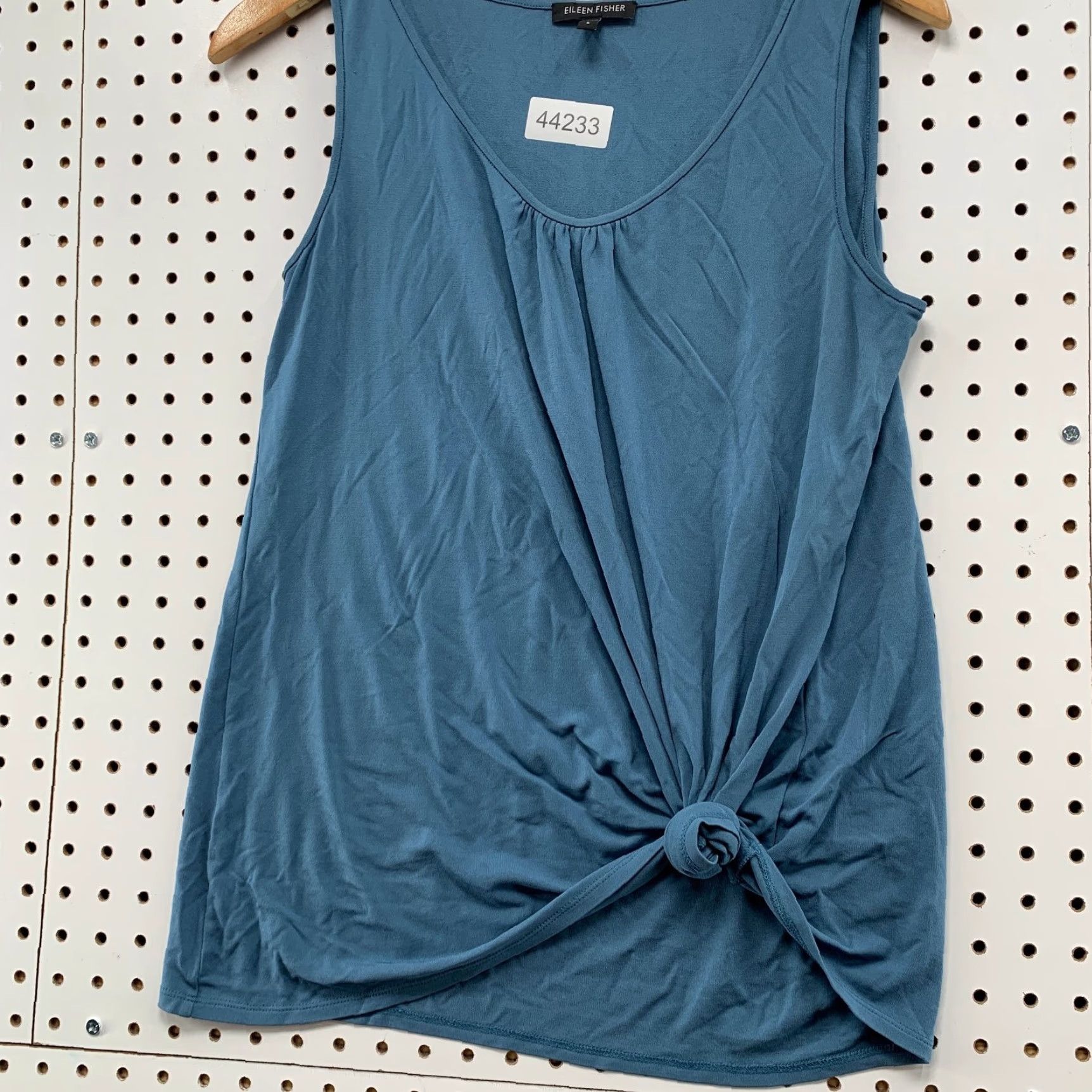 Eileen Fisher Silk Jersey Tank Top Womens Small Blue Sleeveless