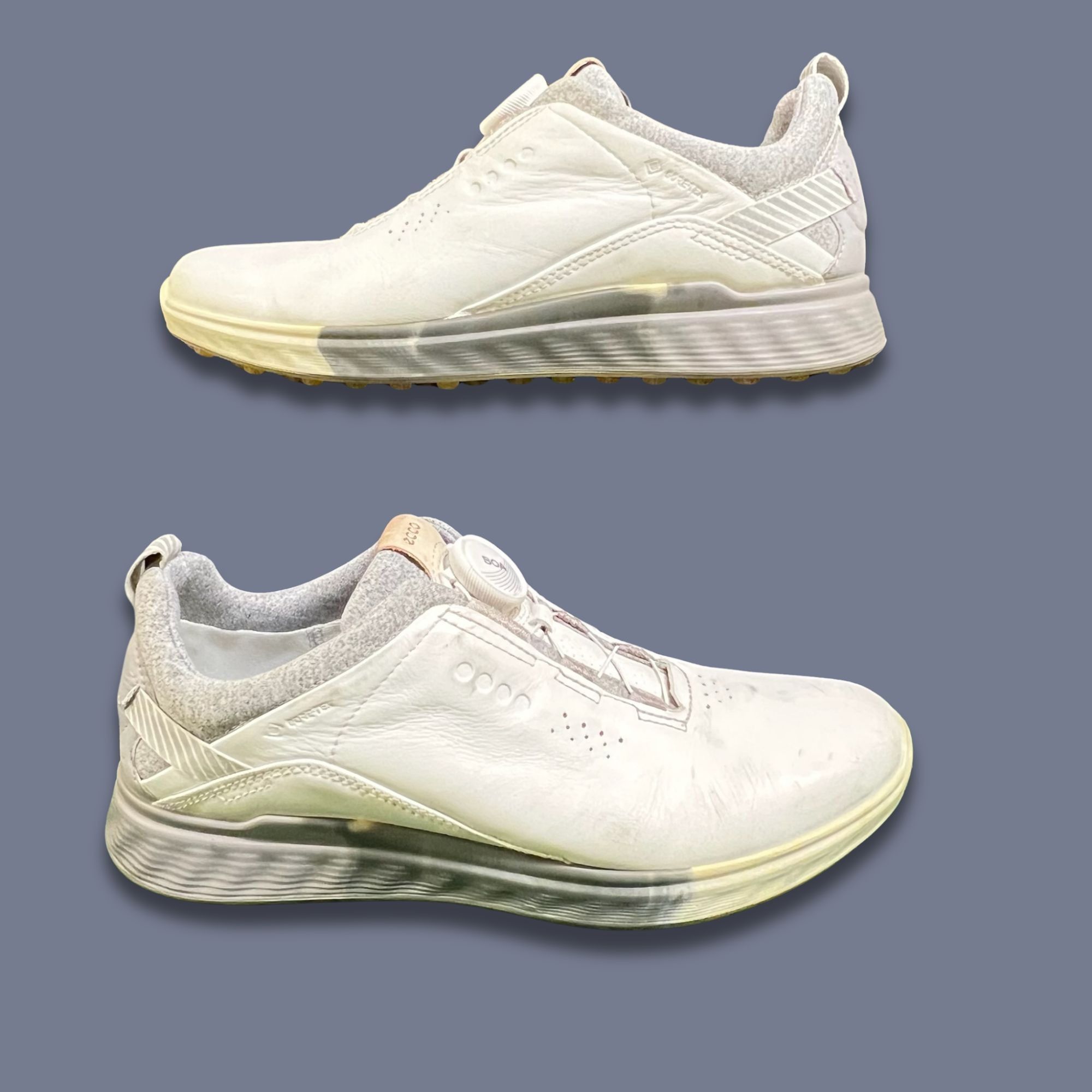 Ecco ECCO S-Three BOA Golf Shoes Size 10.5 White Leather Mens Per Size US 10.5 / EU 43-44 - 3 Thumbnail