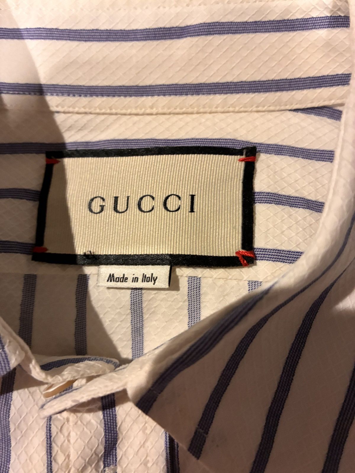 Gucci Gucci Pinstripe Embroidered Button Up Size US XXS / EU 40 - 3 Thumbnail