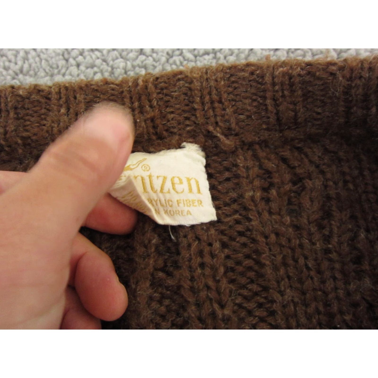 Jantzen VINTAGE Jantzen Cardigan Womens Large Brown Cable Knit Sweater 70s Size L / US 10 / IT 46 - 3 Thumbnail