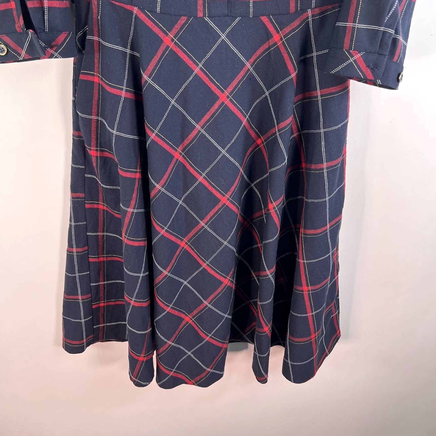 Vintage VINTAGE Verom Plaid Midi Dress Womens 8 Blue Size M / US 6-8 / IT 42-44 - 5 Thumbnail
