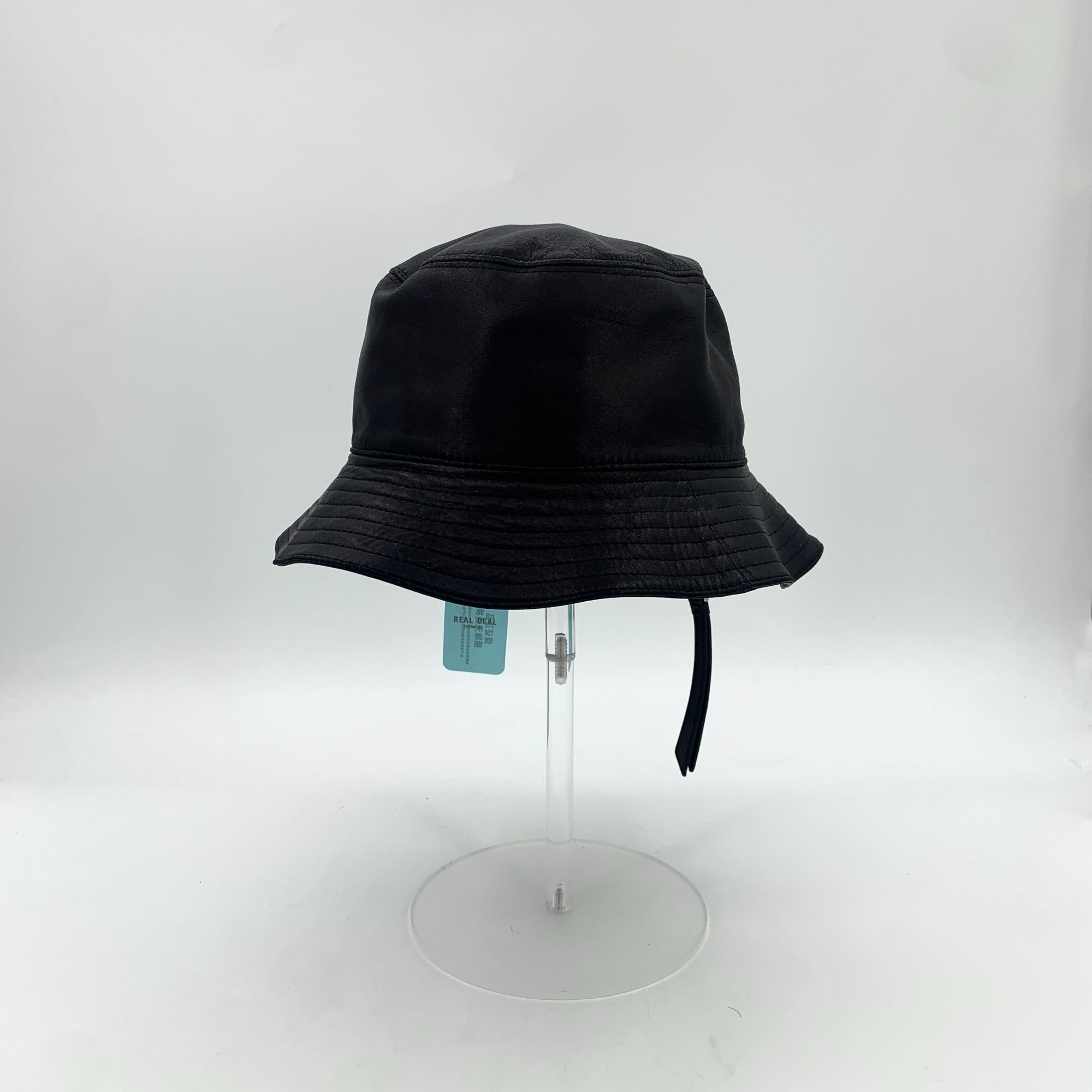 Loewe Loewe Black Leather & Cotton Fishermans Hat With Logo Patch Size ONE SIZE - 1 Thumbnail