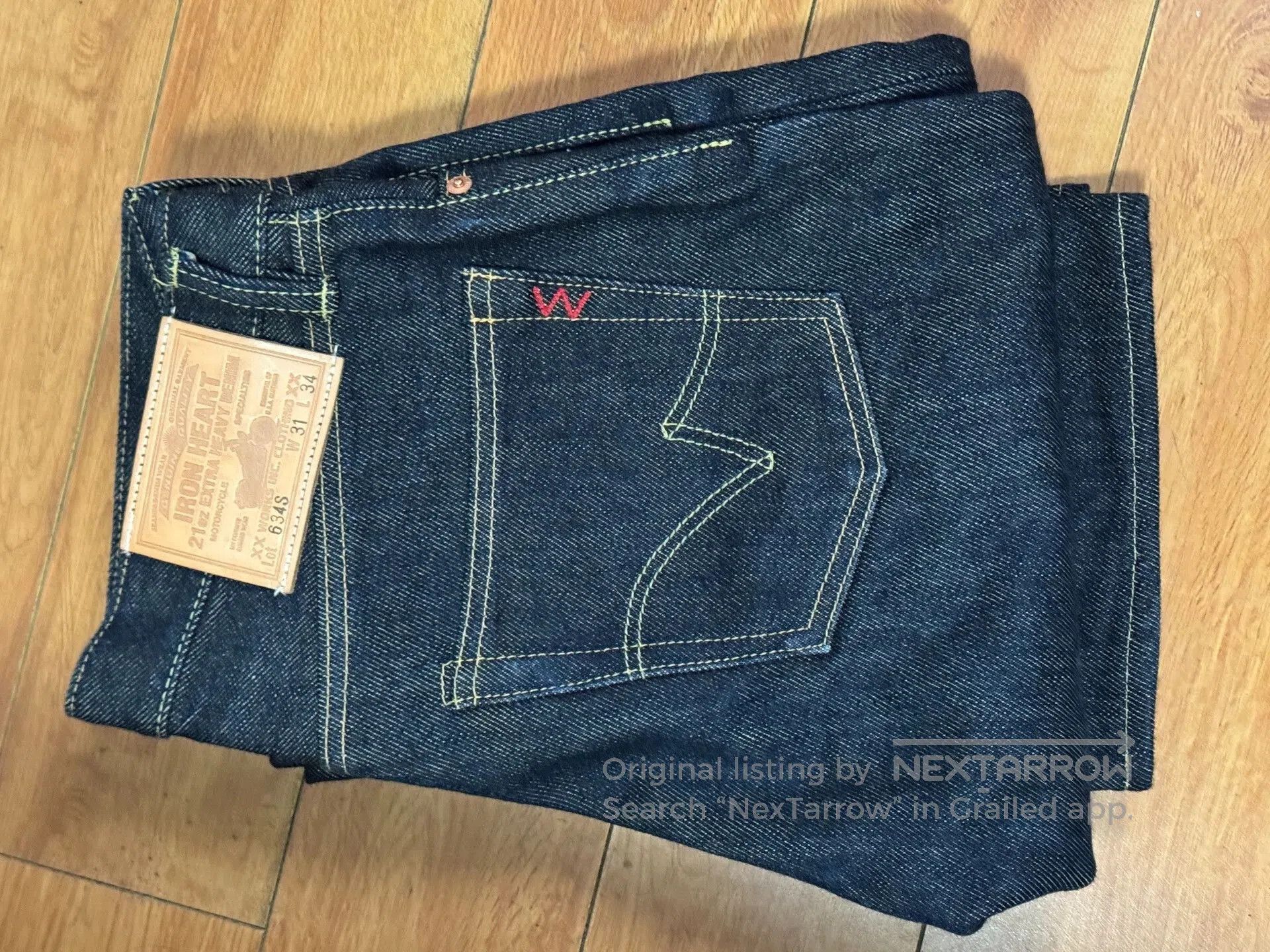 Momotaro Jeans Iron Heart 21oz Raw Denim Jeans. Size US 31 - 4 Thumbnail