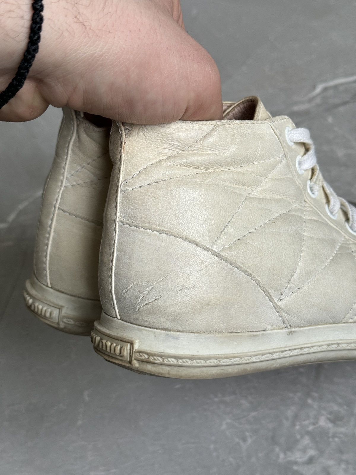 Miu Miu Miu Miu Hi Tip Sneakers Pointed Toe Leather Distressed Size US 6.5 / IT 36.5 - 5 Thumbnail
