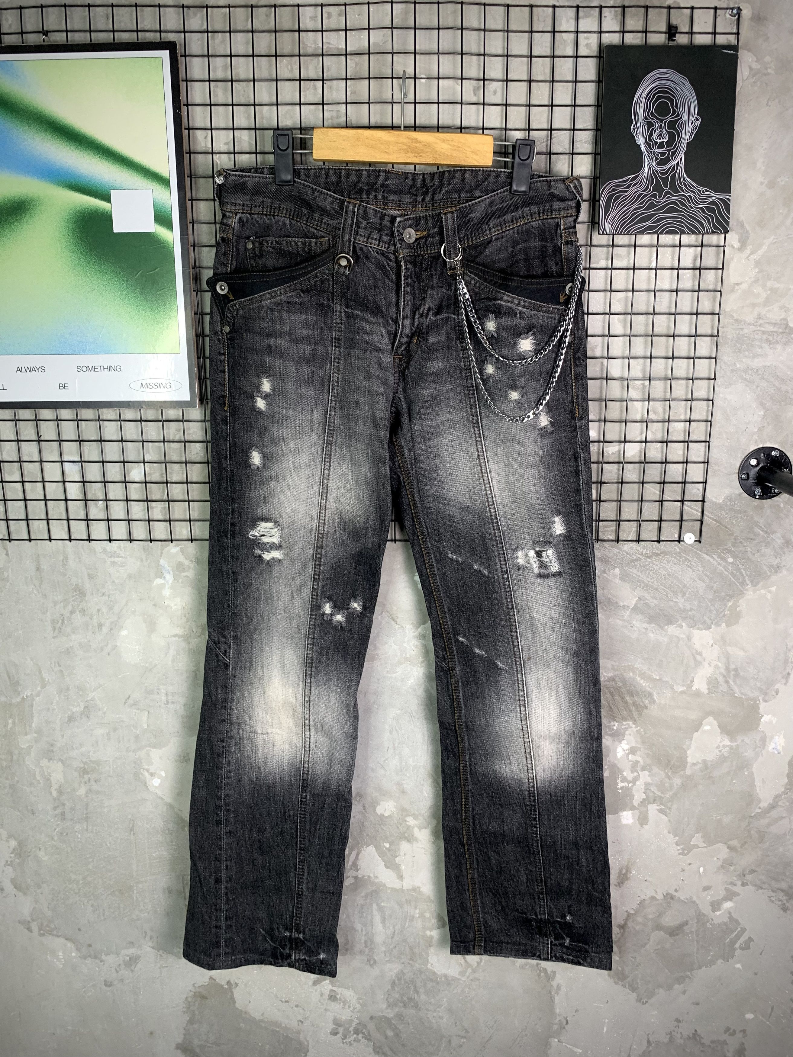 Nicole Club Hideaways Nicole Distressed Grunge Denim Jeans Size US 30 / EU 46 - 1 Thumbnail