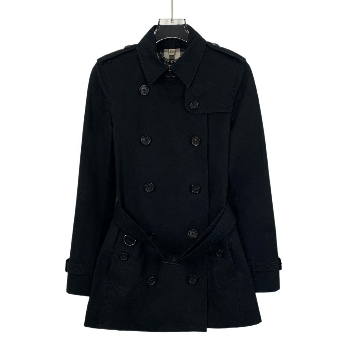Burberry Burberry black cotton belt style trench coat Size XXS / US 00 / IT 34 - 1 Thumbnail