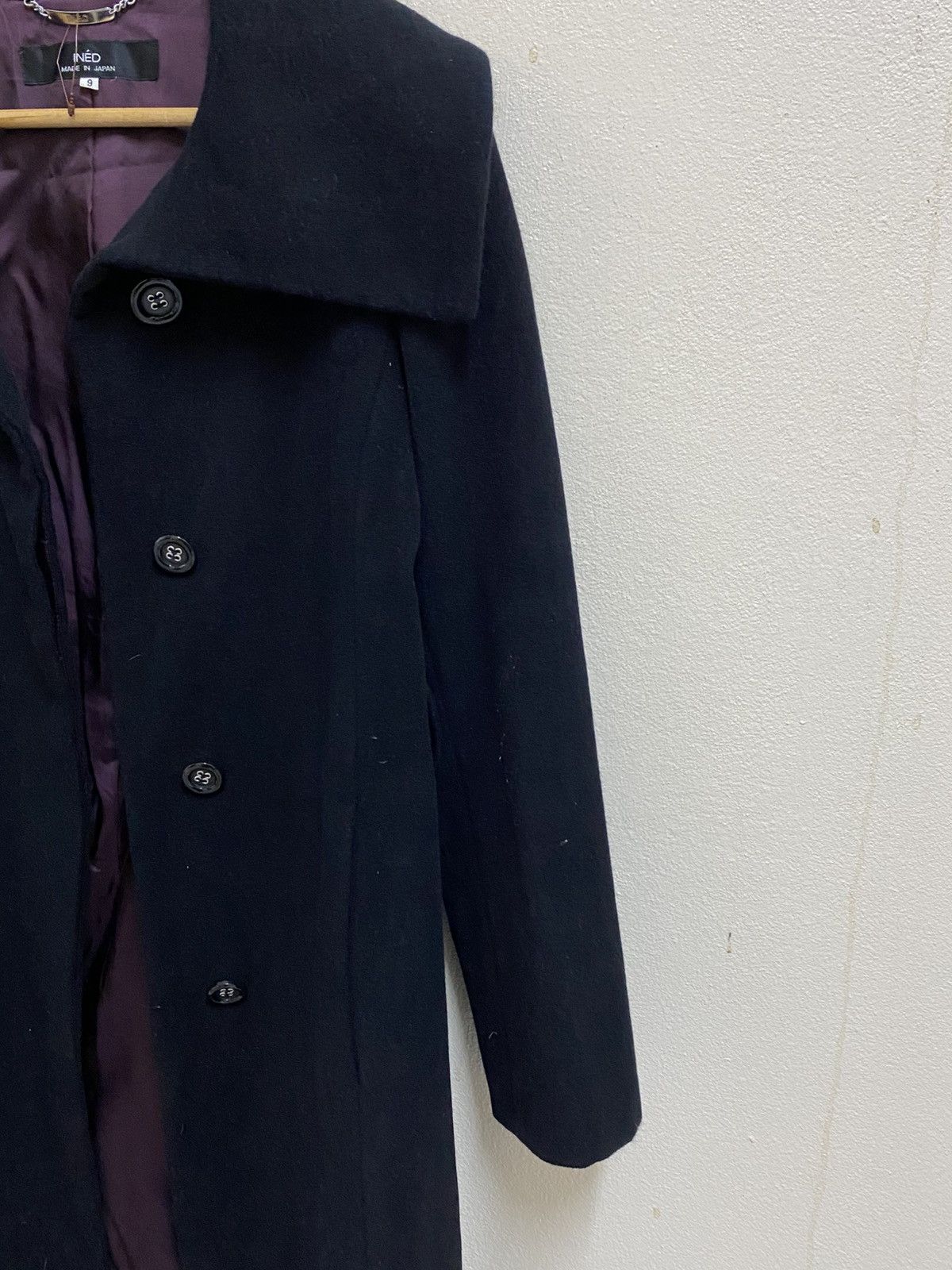 Japanese Brand Ined By Angora Wool Coat Jacket Black Size M / US 6-8 / IT 42-44 - 4 Thumbnail