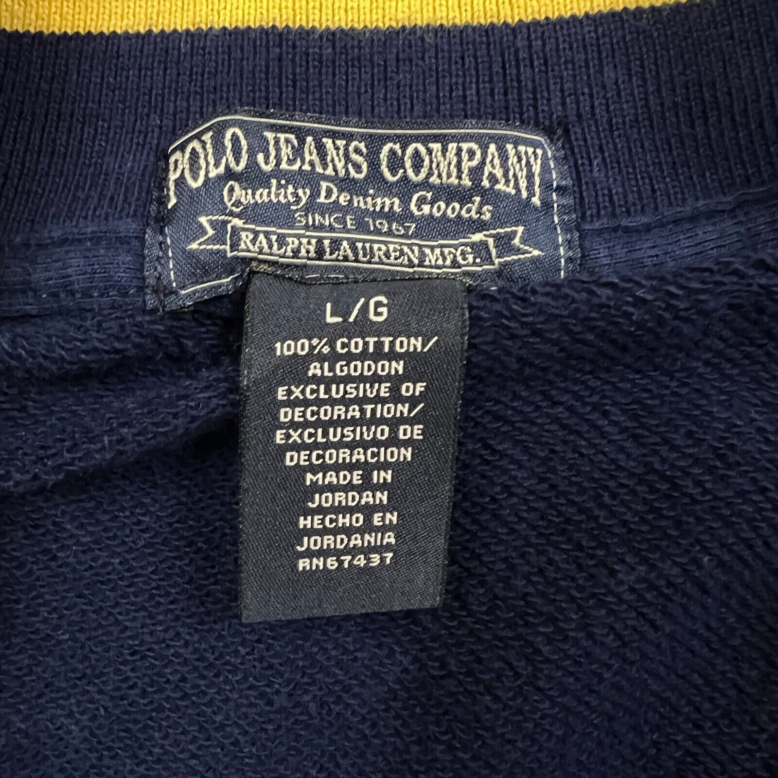 Polo Ralph Lauren × Vintage 90s Polo Jeans Company Sweatshirt Large Ralph Lauren Zip Size US L / EU 52-54 / 3 - 5 Thumbnail