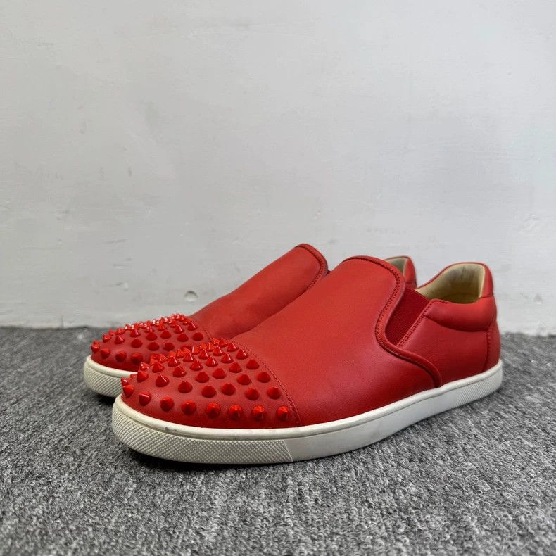 Vintage Christian Louboutin Red Studded Leather Shoes Size US 10.5 / EU 43-44 - 1 Thumbnail