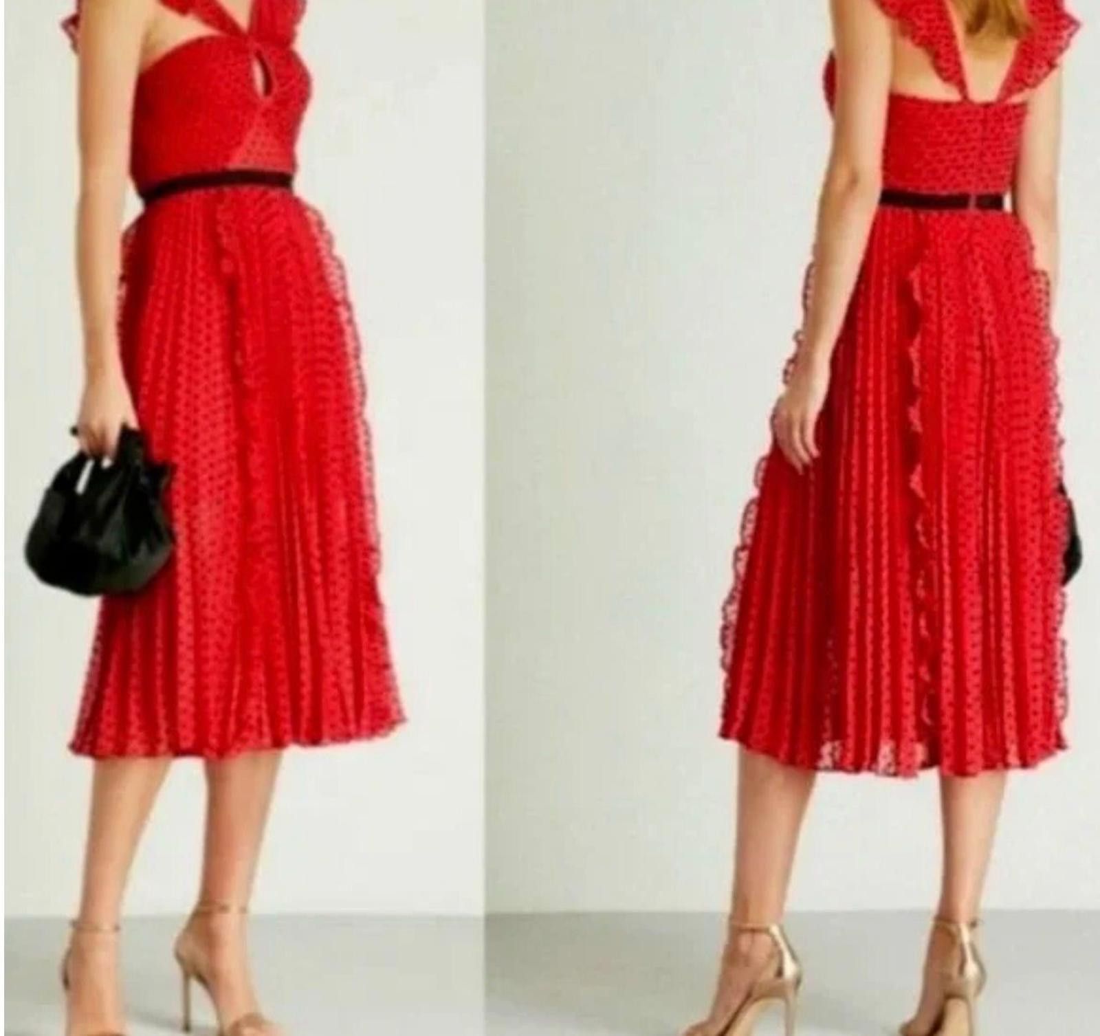 Other Self-Potrait Red Polka Dot Midi Dress Size M / US 6-8 / IT 42-44 - 1 Thumbnail