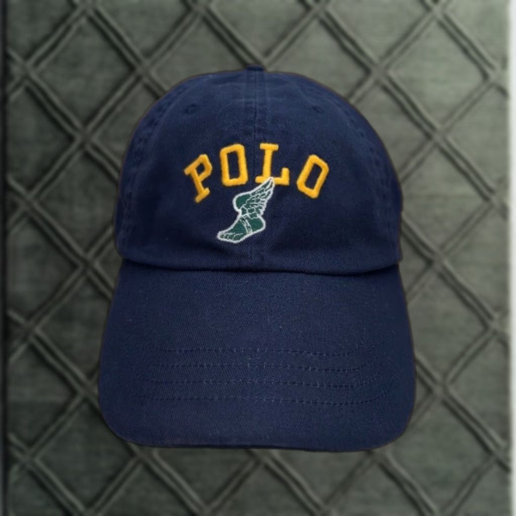 Polo Ralph Lauren VINTAGE Polo Ralph Lauren P-Wing Cap Unisex Adults One Size Navy Adjustable Leather Strap EUC Rare Size US M / EU 48-50 / 2 - 1 Thumbnail