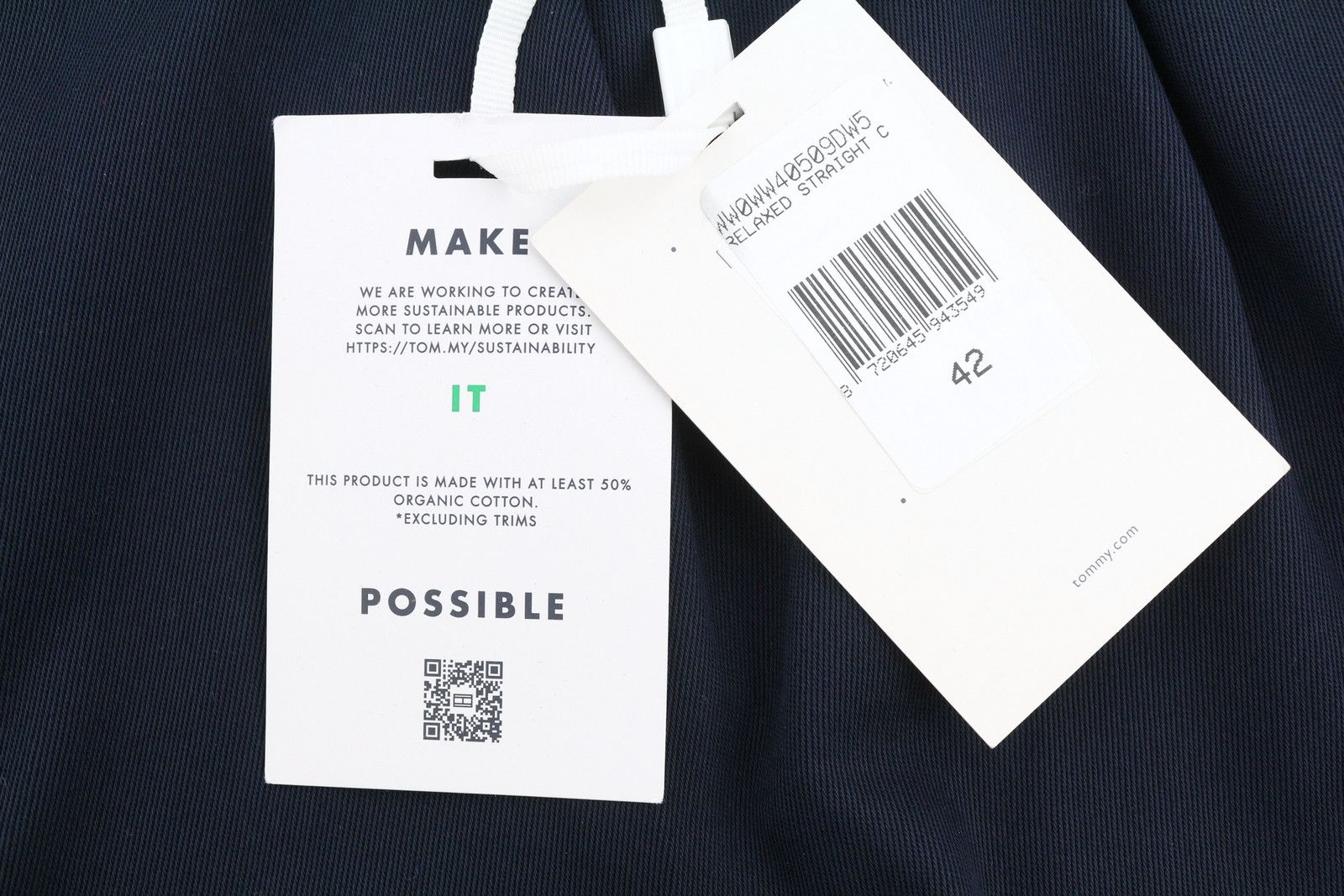 Tommy Hilfiger RELAXED STRAIGHT EU42 Dark Blue Pleated Trousers 87471 Size 32" / US 10 / IT 46 - 6 Thumbnail
