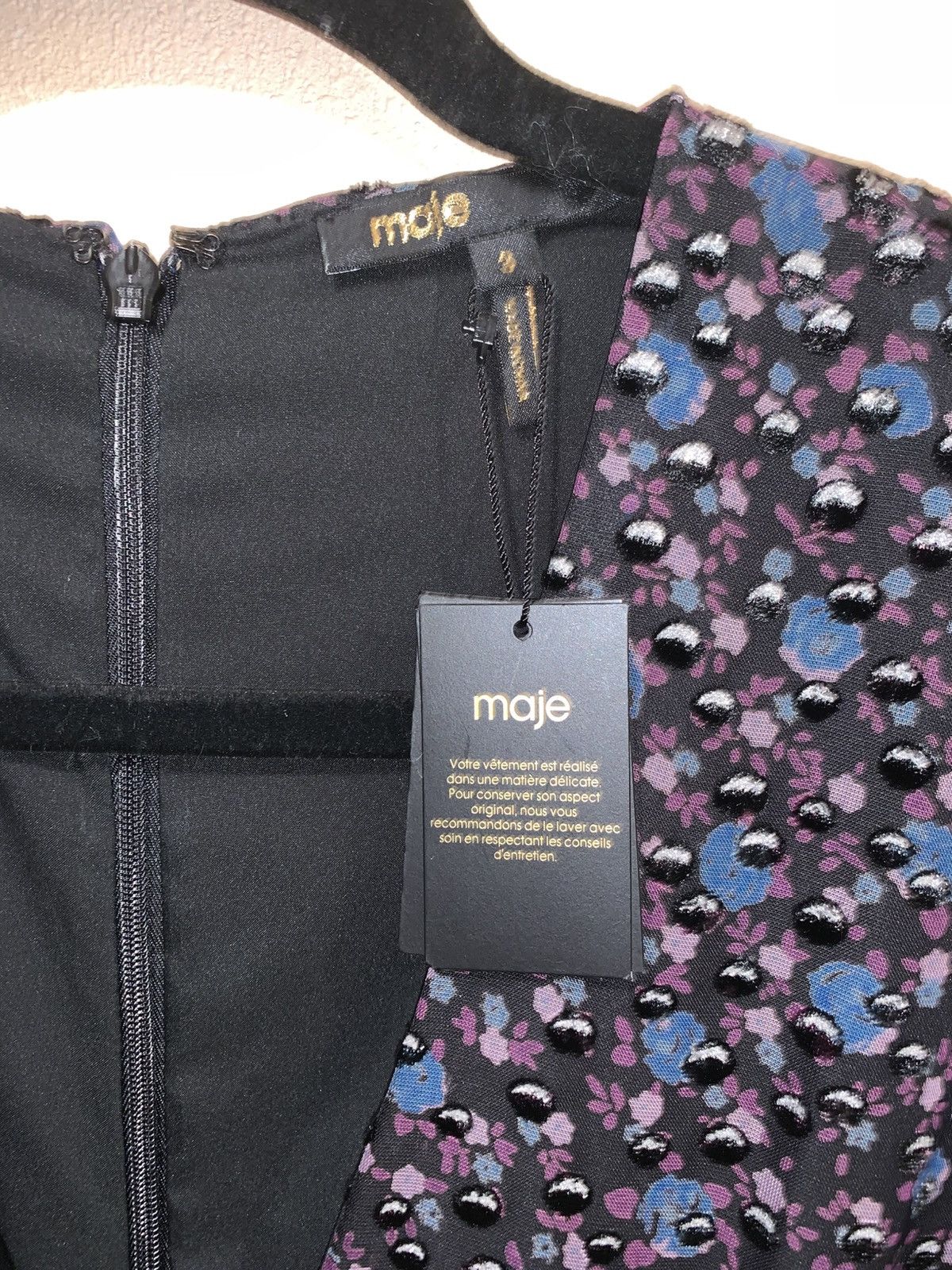 Maje MAJE NWT RAVENA FLORAL BURNOUT VELVET MIDI DRESS SIZE 3 Size L / US 10 / IT 46 - 5 Thumbnail