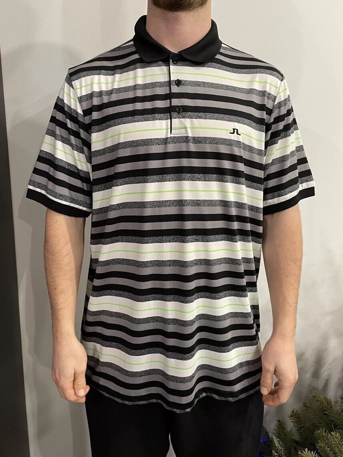 J.Lindeberg J.Lindeberg J. Lindeberg Men Striped Polo Shirt Sport Stripe Size US L / EU 52-54 / 3 - 1 Thumbnail