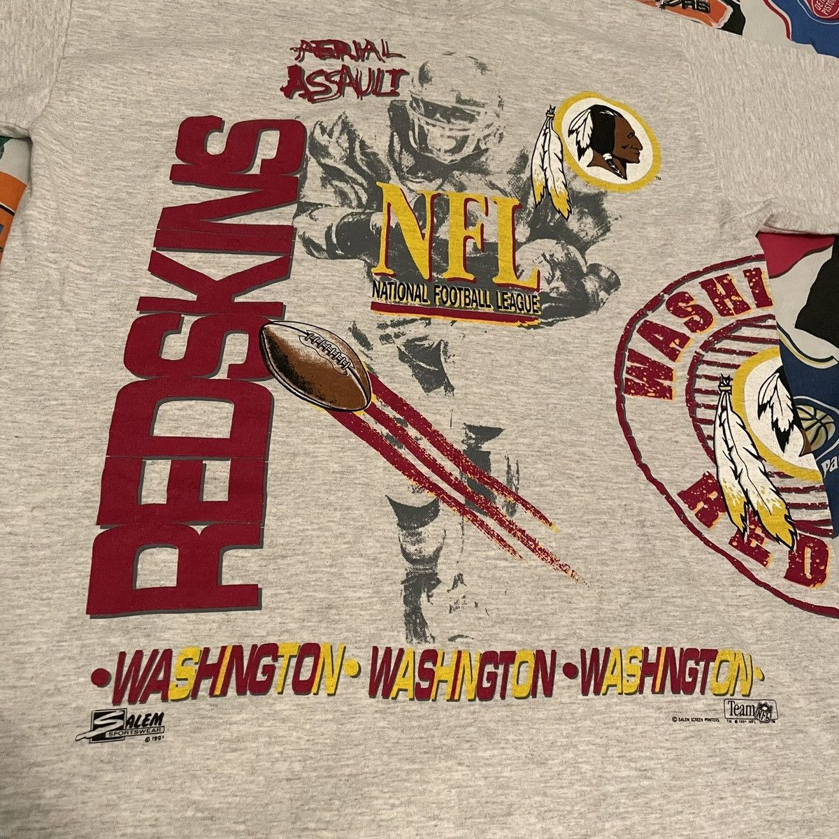 NFL × Salem Sportswear × Vintage Vintage 1991 NFL Washington Redskins Commanders Football Tee Size US L / EU 52-54 / 3 - 3 Thumbnail