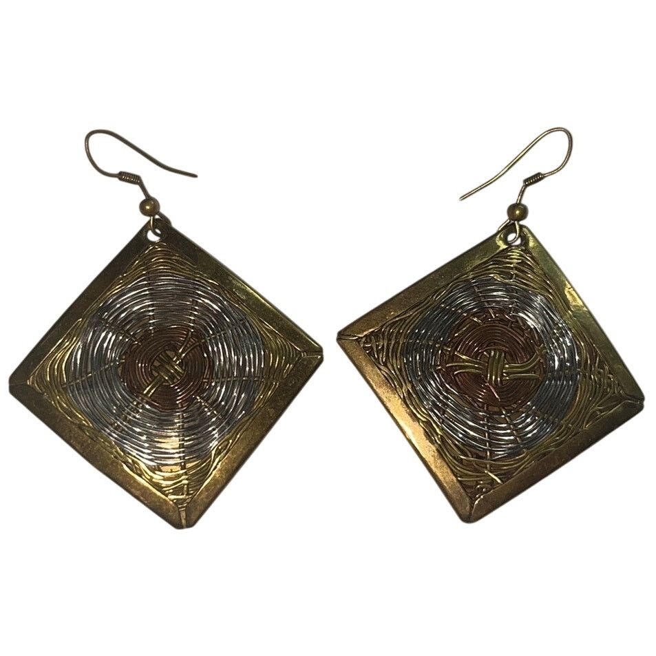 Other Copper And Silver Wire Wrapped Handmade Dangle Earrings Size ONE SIZE - 1 Thumbnail