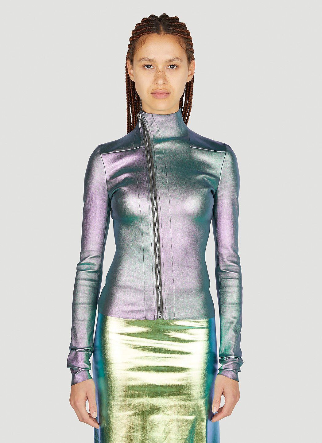 Rick Owens Oil Slick Leather Jacket Size S / US 4 / IT 40 - 1 Thumbnail