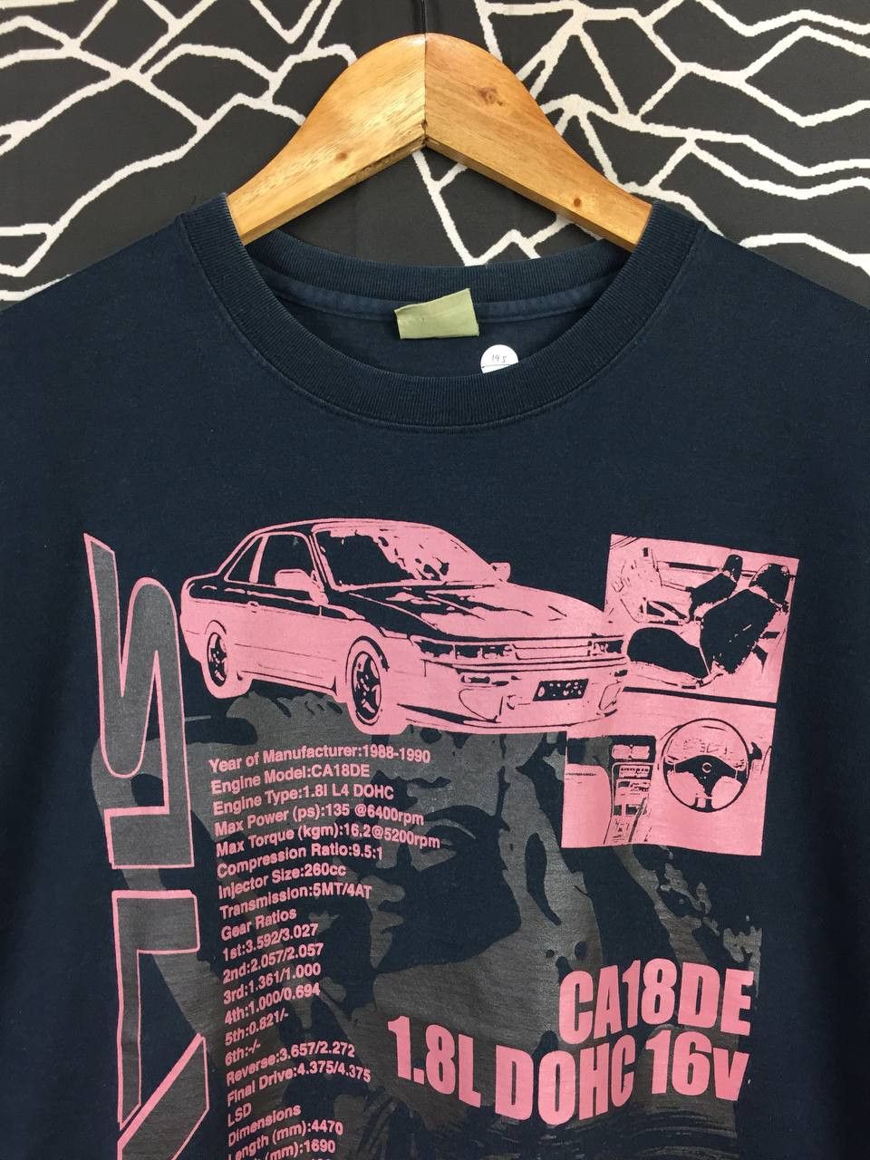 Vintage Vtg Nissan Silvia S13 CA18DE Engine Specs JDM Racing Tee Size US M / EU 48-50 / 2 - 3 Thumbnail