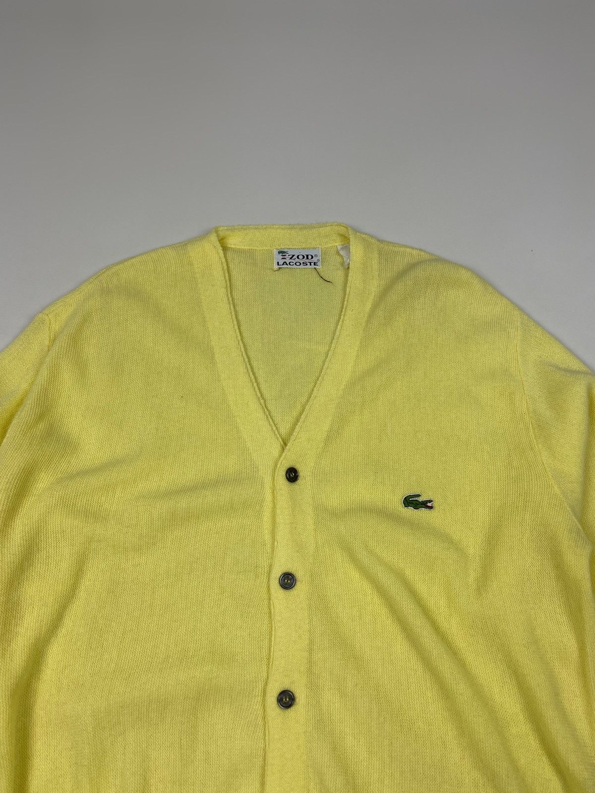 Izod × Lacoste × Vintage Vintage Izod x Lacoste Lemon Cardigan Sweater Size US L / EU 52-54 / 3 - 3 Thumbnail