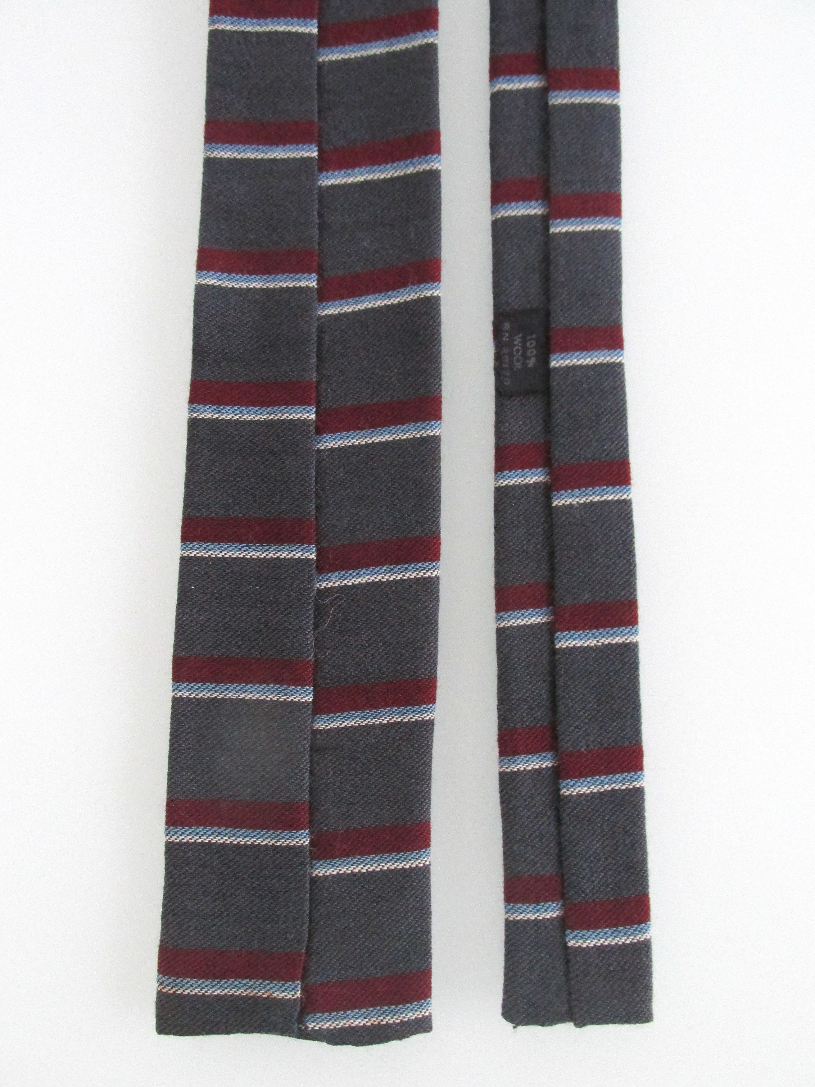 Vintage Flat/Square Bottom Vintage Men's Wool Tie Size ONE SIZE - 4 Thumbnail