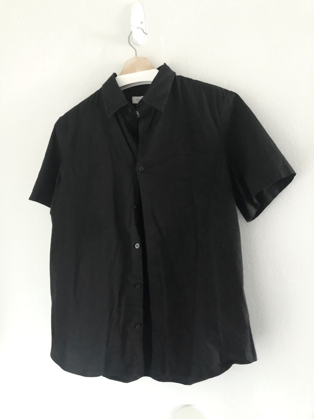 Calvin Klein Calvin Klein Vintage Stretch Cotton Button Shirt Black Med Size US M / EU 48-50 / 2 - 1 Thumbnail