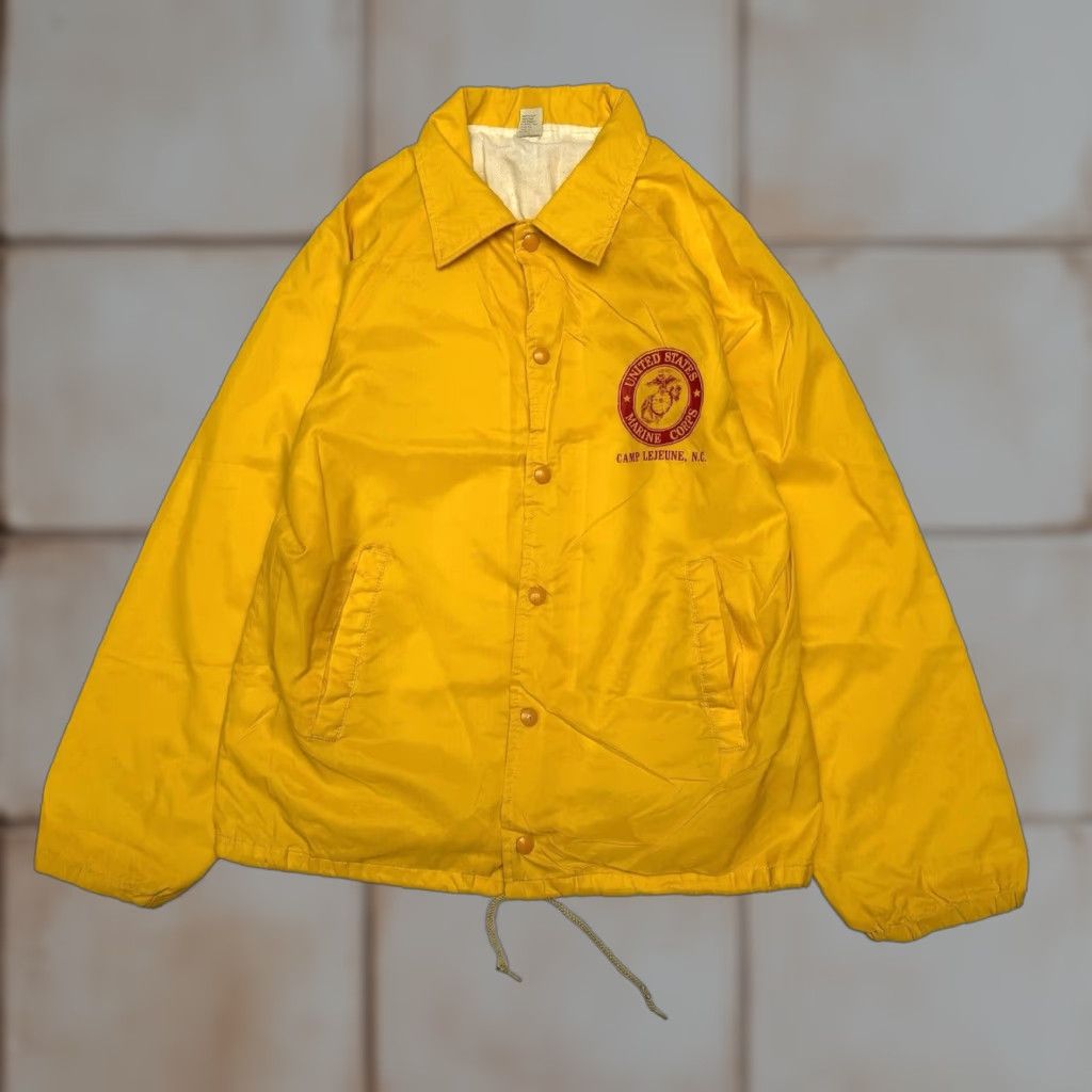 Soffe VINTAGE Soffe Athletic Jacket Mens M Yellow Windbreaker USMC Marine Corps Made USA Size US M / EU 48-50 / 2 - 1 Thumbnail