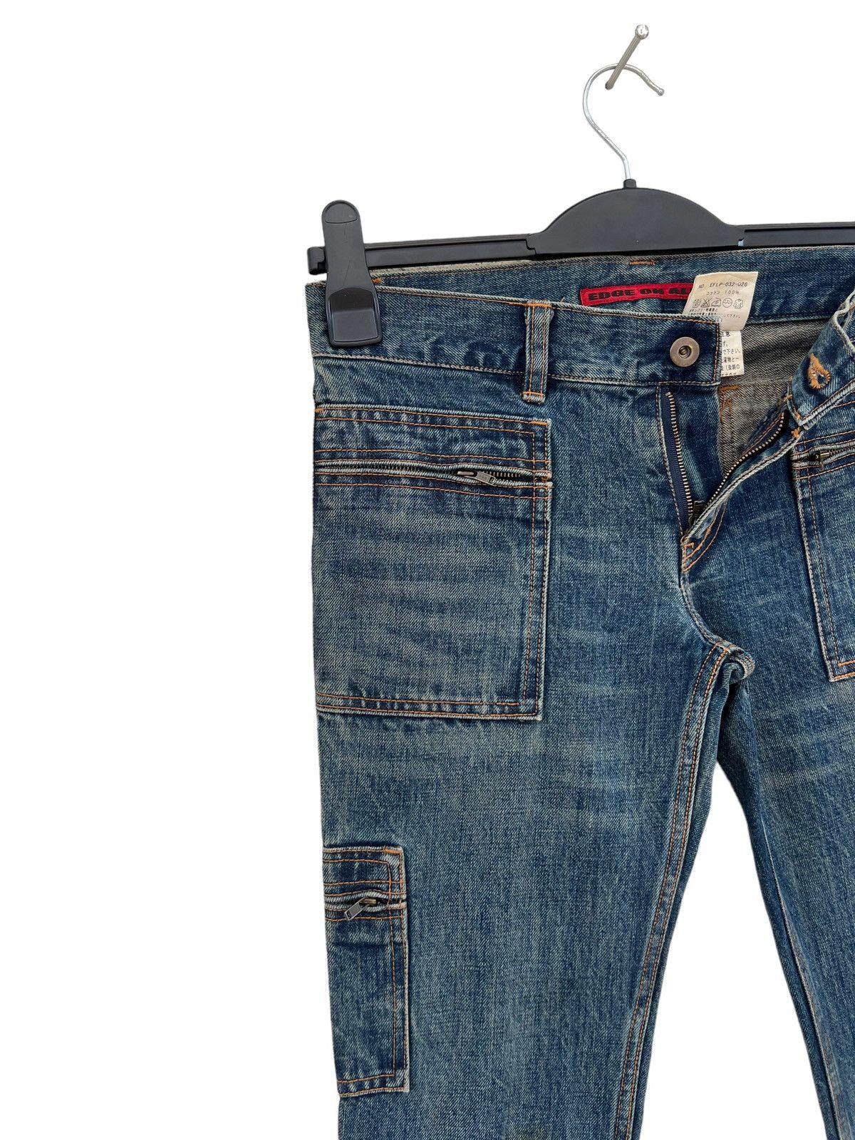 Vintage EDGE ON ALL Japan 6 Zipper Pockets Denim Slim Flare Jeans Size US 29 - 8 Thumbnail