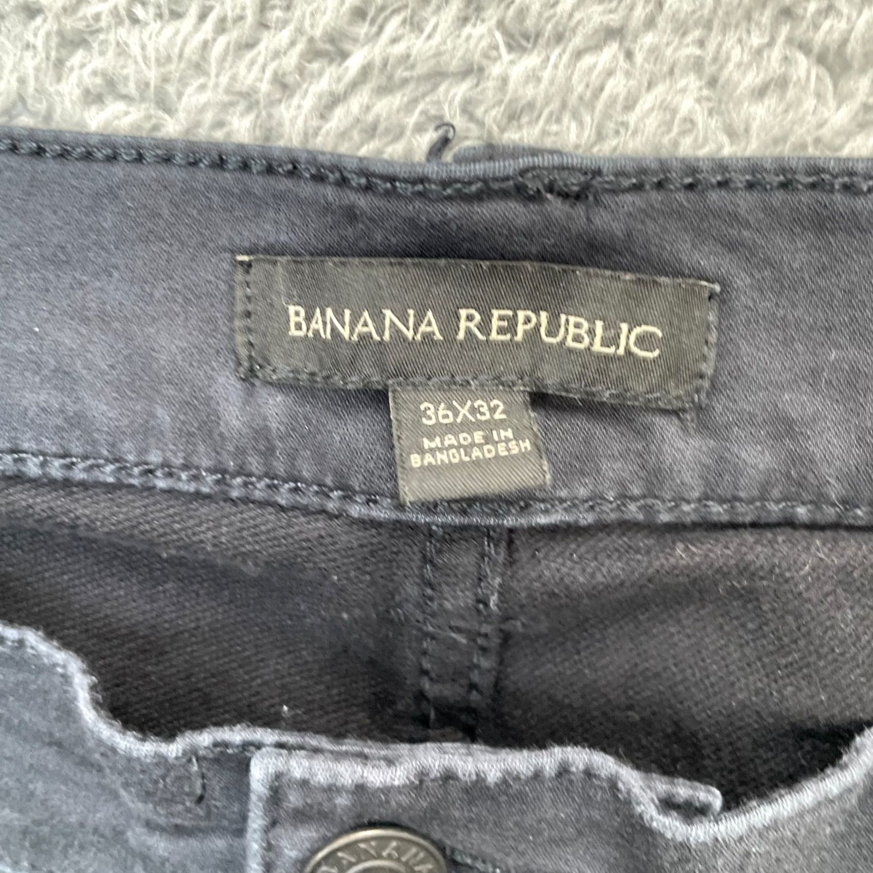 Banana Republic Banana Republic Jeans Mens 36x32 Black Straight Leg Cotton Denim Dark Wash Regular Inseam 29 5-Pocket Size US 40 / EU 56 - 3 Thumbnail