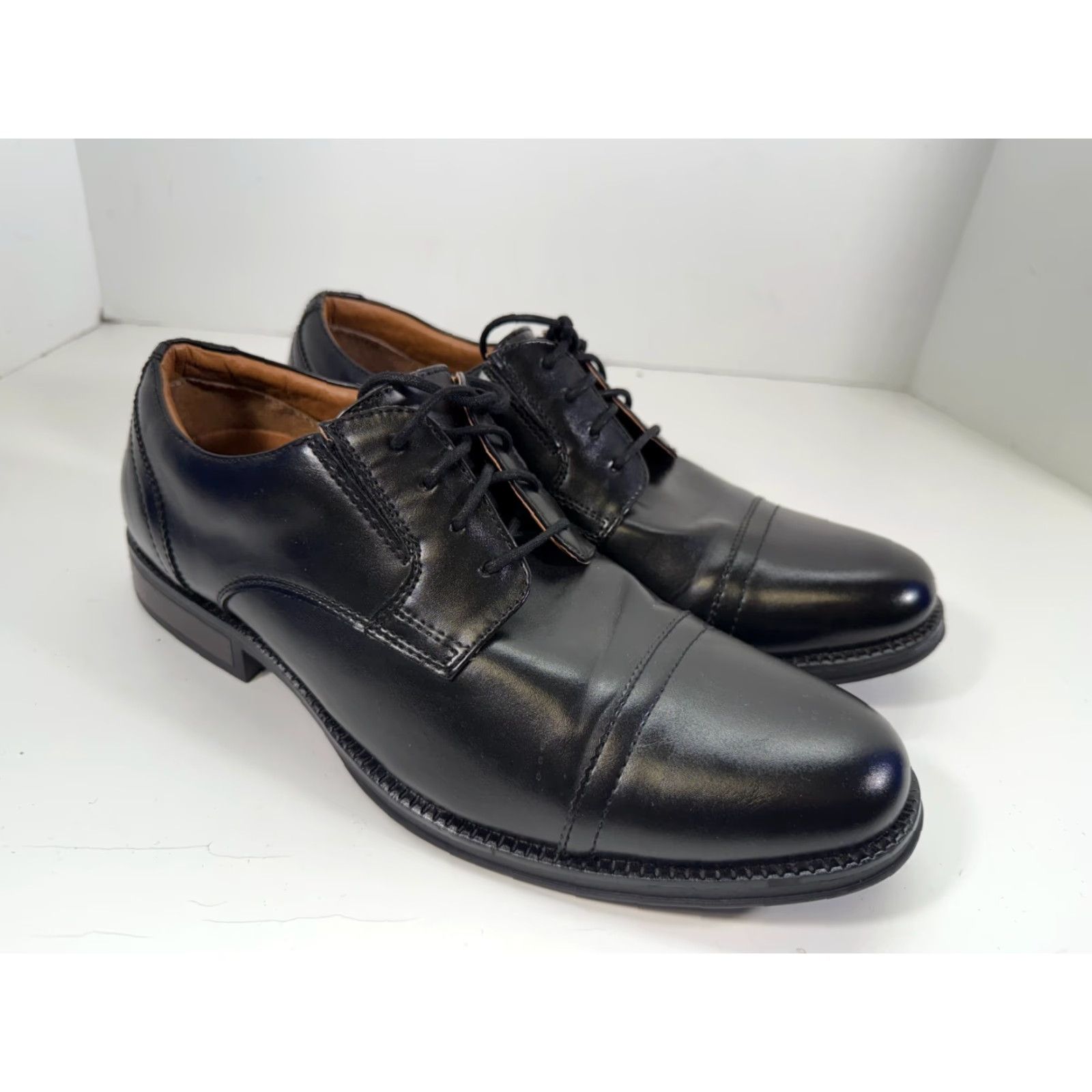 Dockers Dockers Garfield Cap Toe Oxford Dress Shoes Mens 11M Black Lace-Up Brogue Size ONE SIZE - 3 Thumbnail
